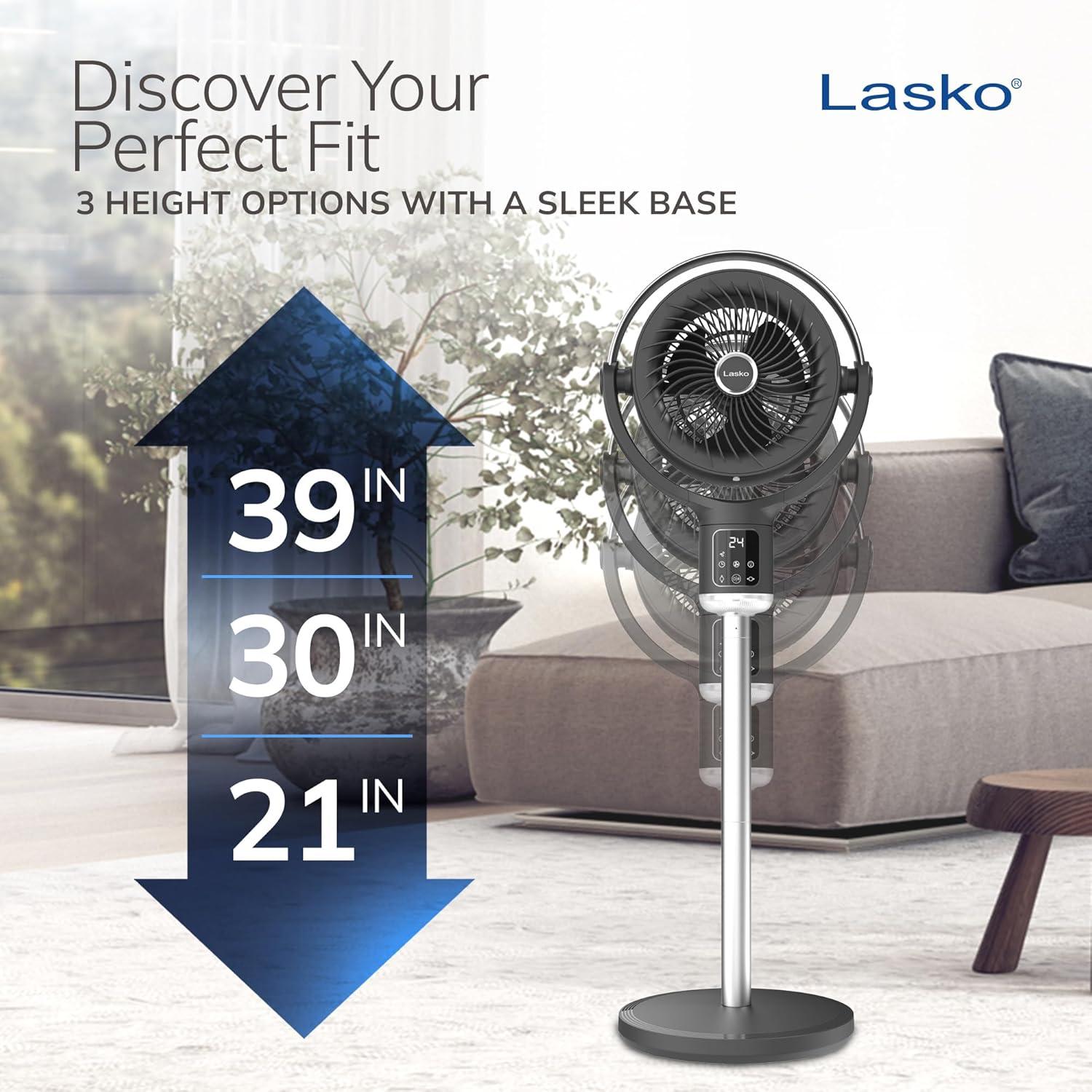 Ventilador de pedestal Lasko Whirlwind 24 velocidades 25dBA