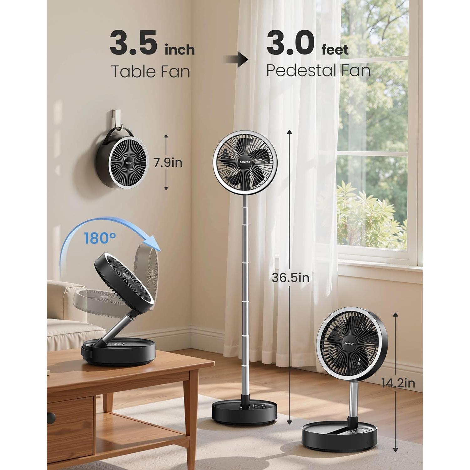 Ventilador de pedestal Gaiatop FF-02 4 en 1 recargable 16000mAh