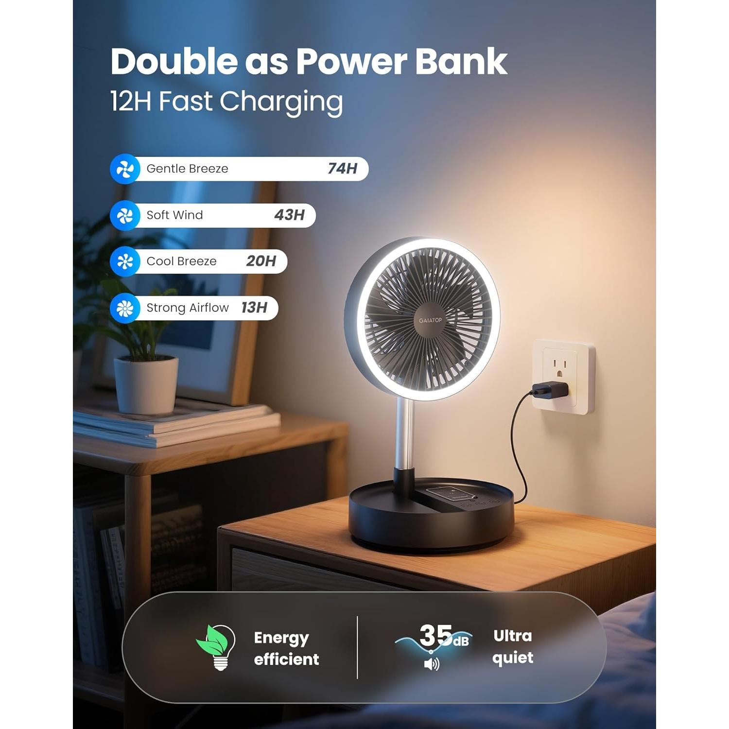 Ventilador de pedestal Gaiatop FF-02 4 en 1 recargable 16000mAh