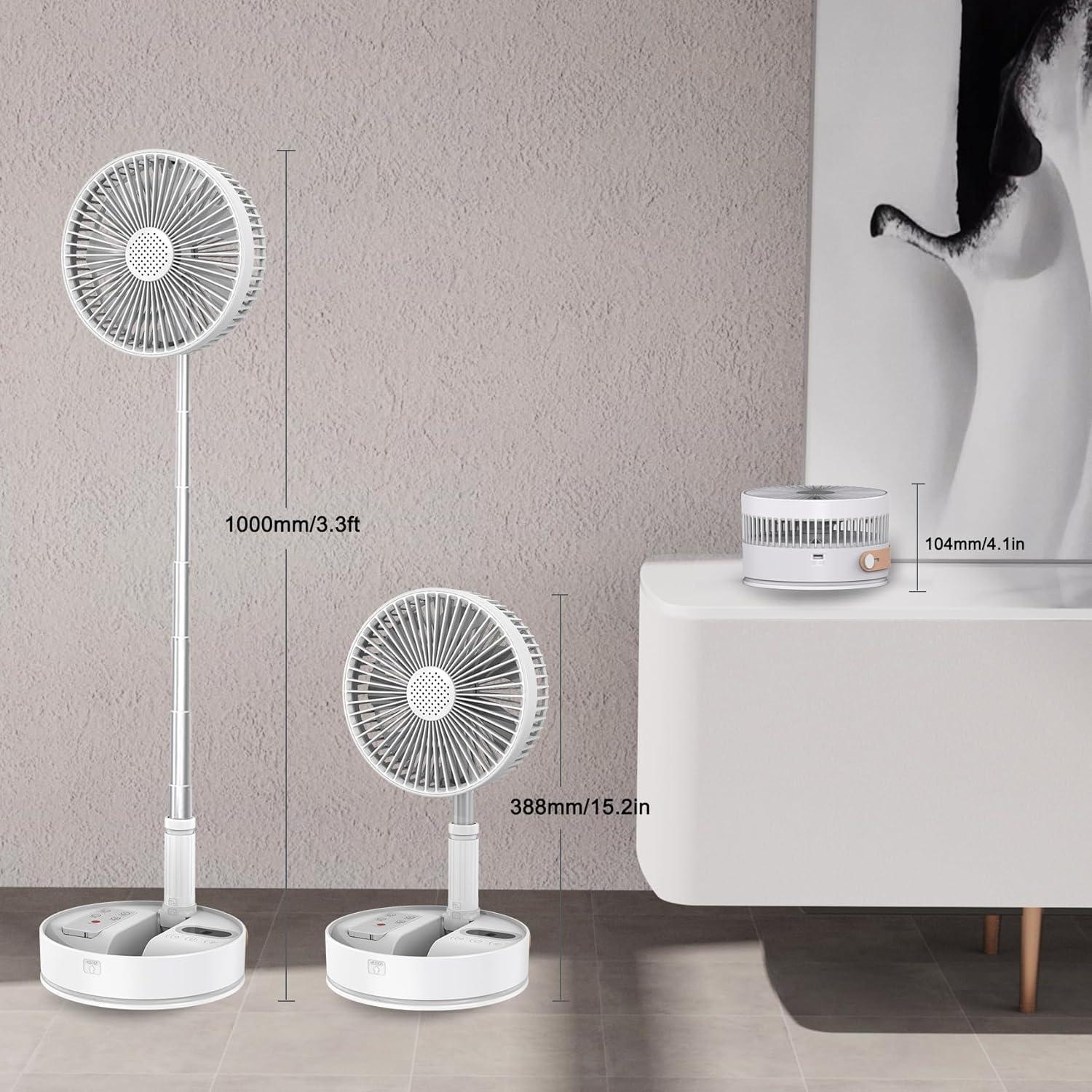 Ventilador Plegable Portátil UN UNITEDTIME UT1000 con Control Remoto