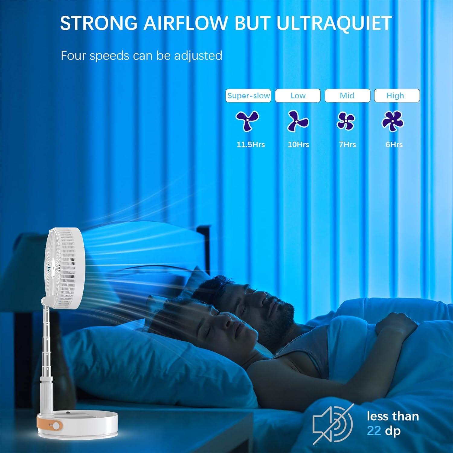 Ventilador Plegable Portátil UN UNITEDTIME UT1000 con Control Remoto