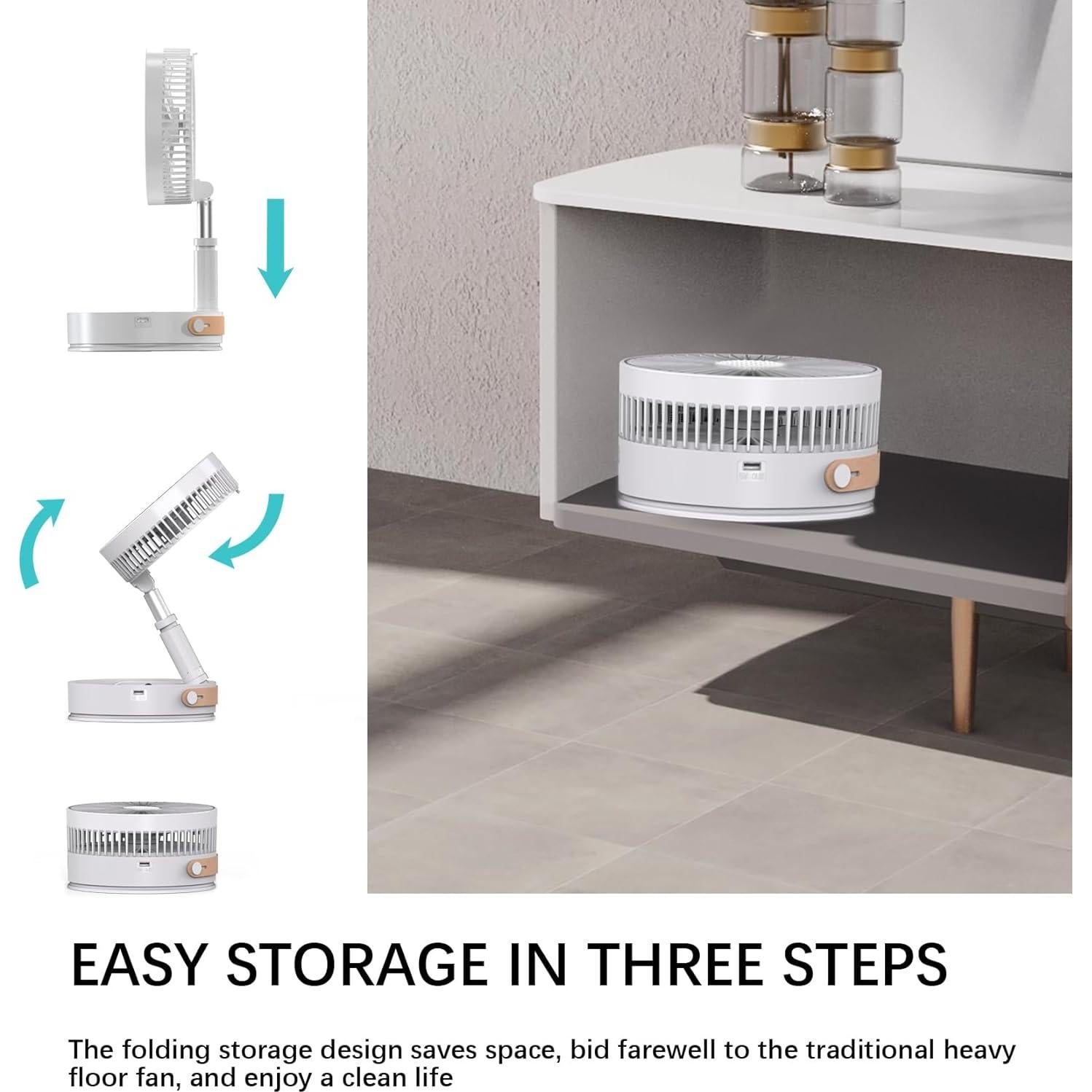 Ventilador Plegable Portátil UN UNITEDTIME UT1000 con Control Remoto