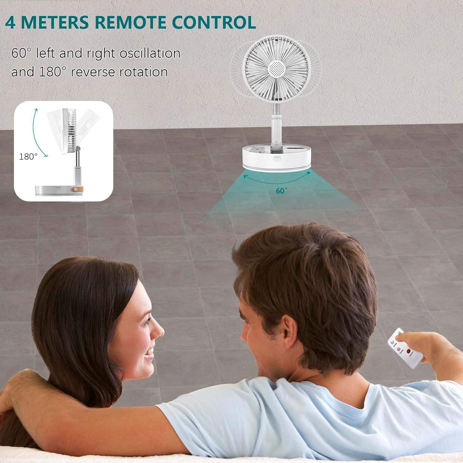 Ventilador Plegable Portátil UN UNITEDTIME UT1000 con Control Remoto
