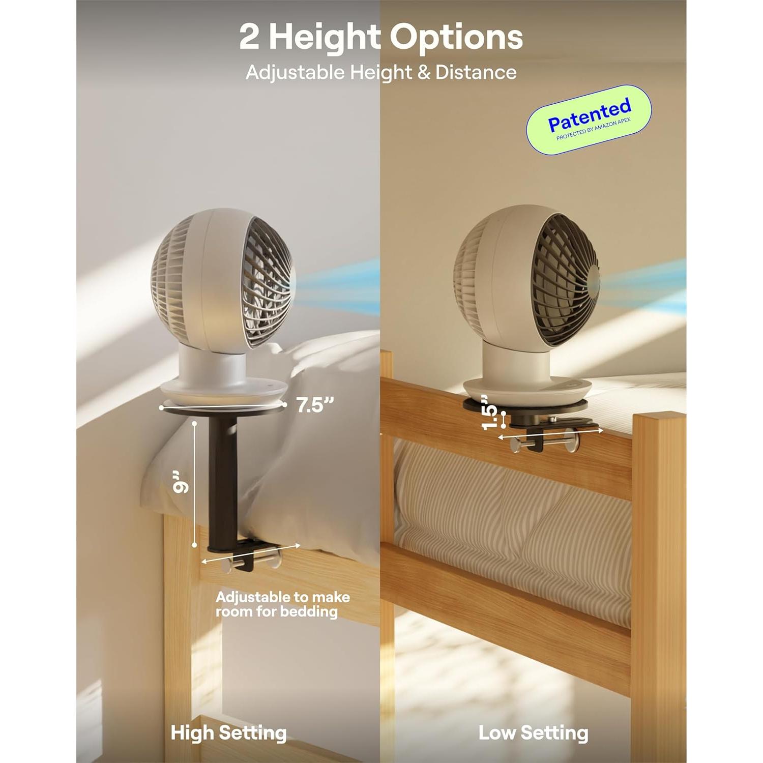 Soporte de Ventilador Ajustable FanShelfie Negro para Cama