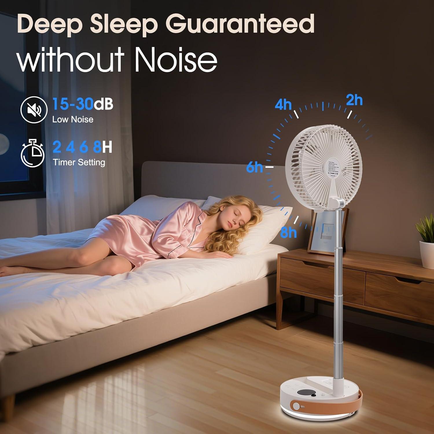 Ventilador de Pie Portátil Nloyxio 10800mAh con Control Remoto