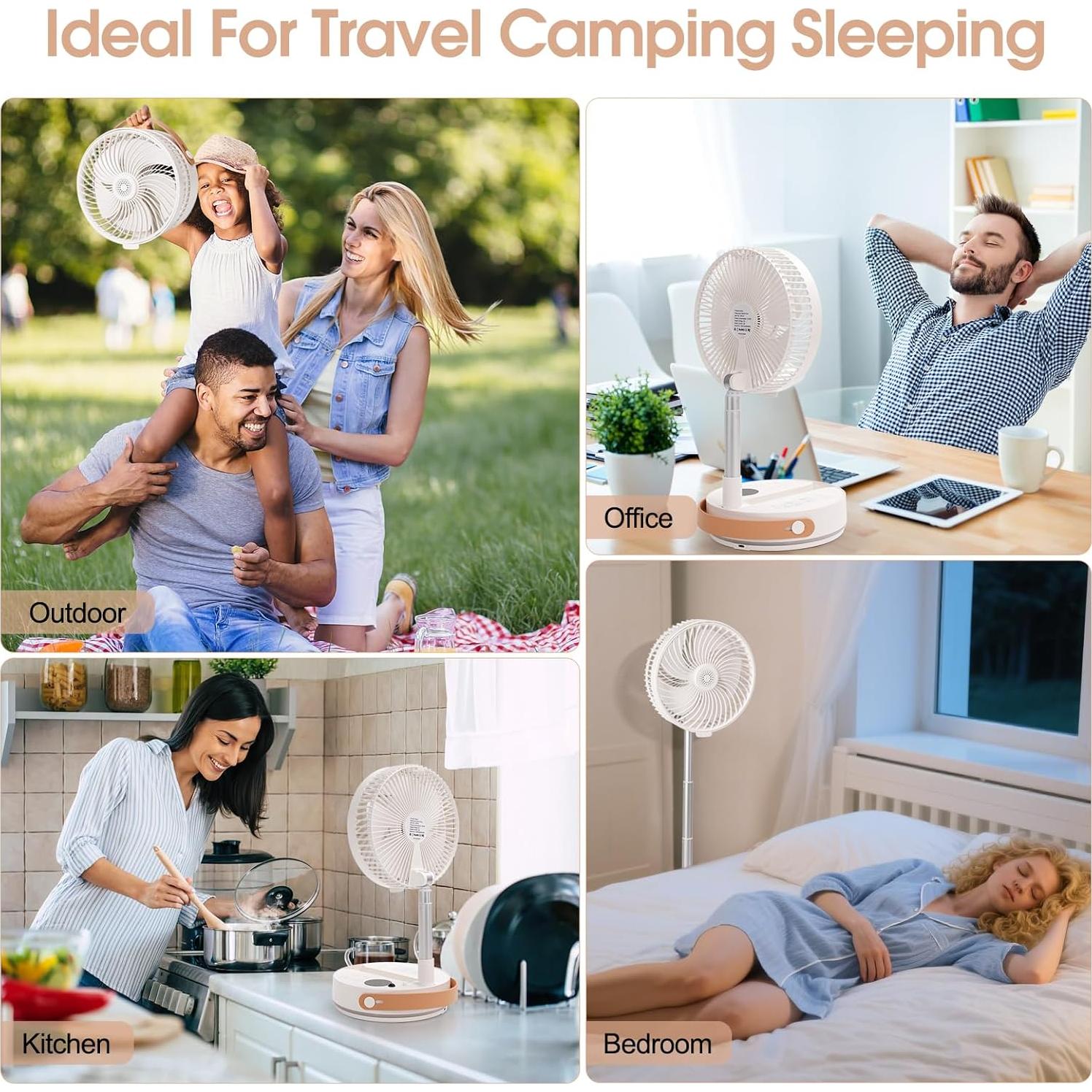 Ventilador de Pie Portátil Nloyxio 10800mAh con Control Remoto