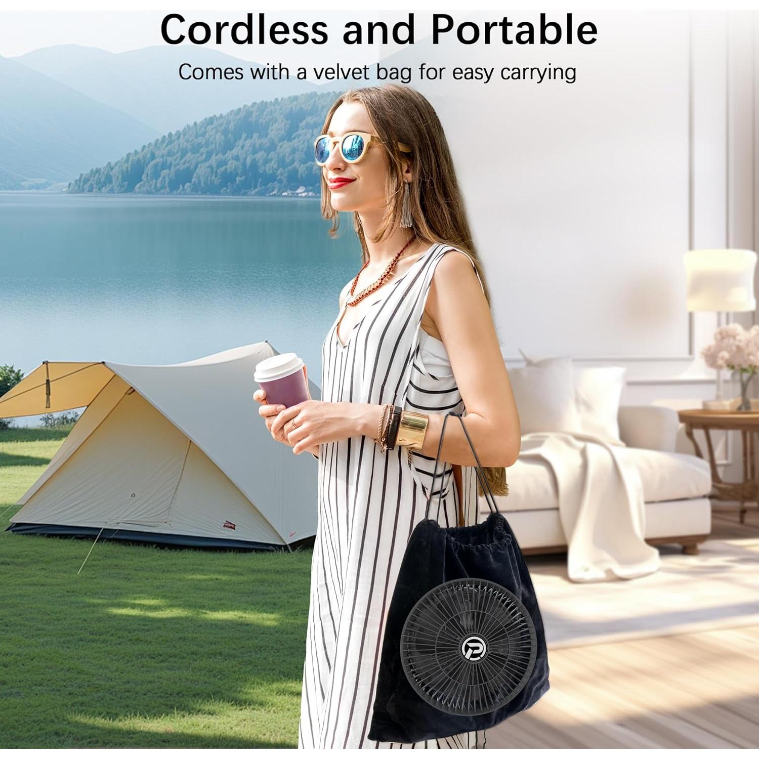 Ventilador Portátil PANERGY F013 10" Recargable Oscilante