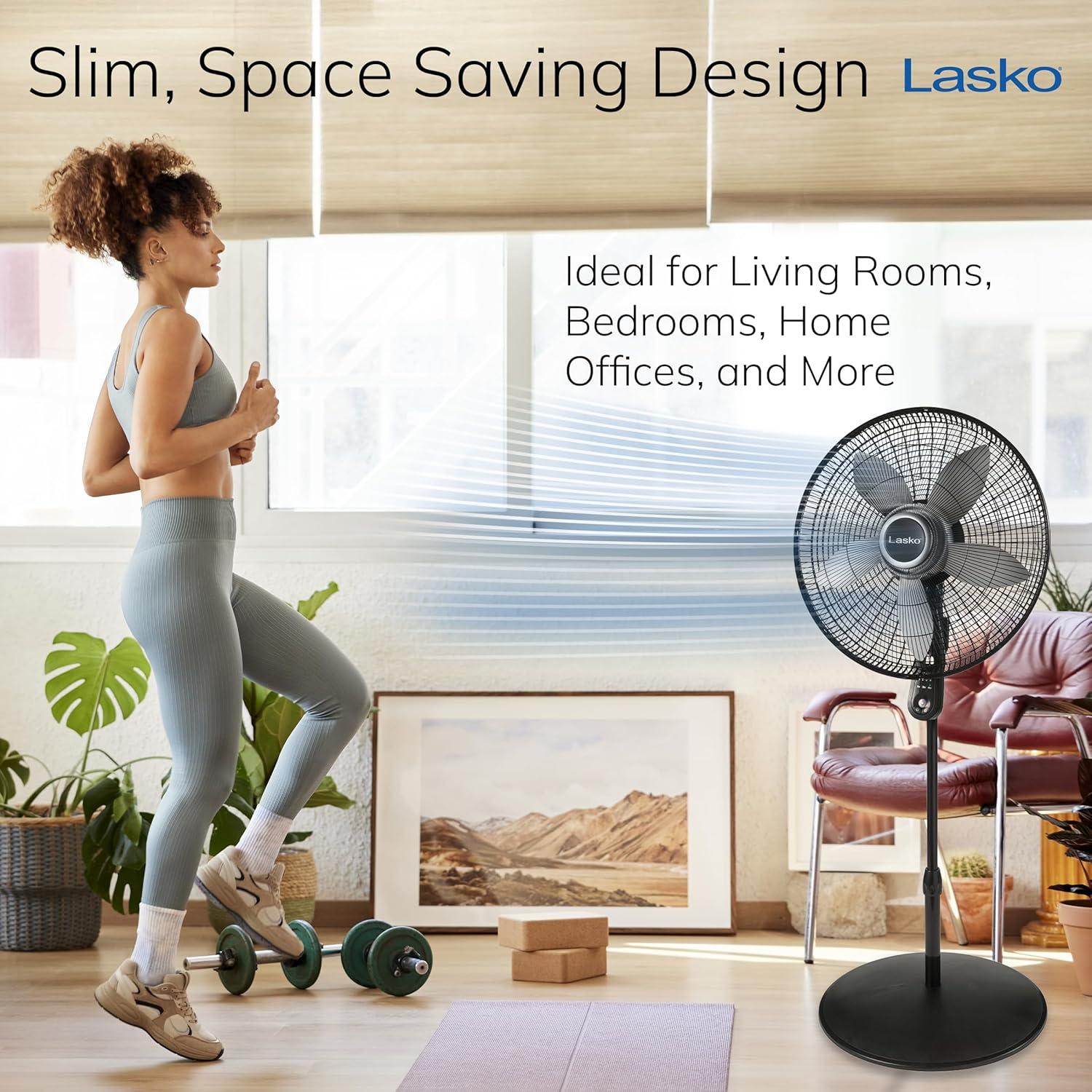 Ventilador de Pedestal Lasko S20620 20" Control Remoto 4 Velocidades