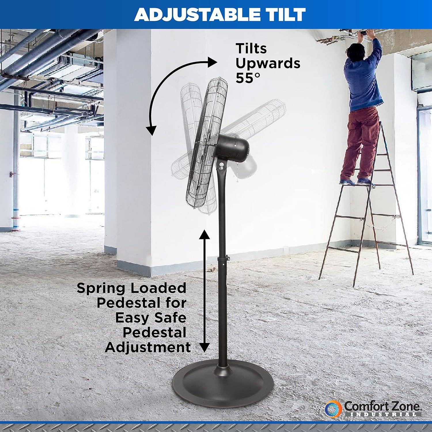 Ventilador de Pedestal Industrial Comfort Zone 76 cm 3 Velocidades