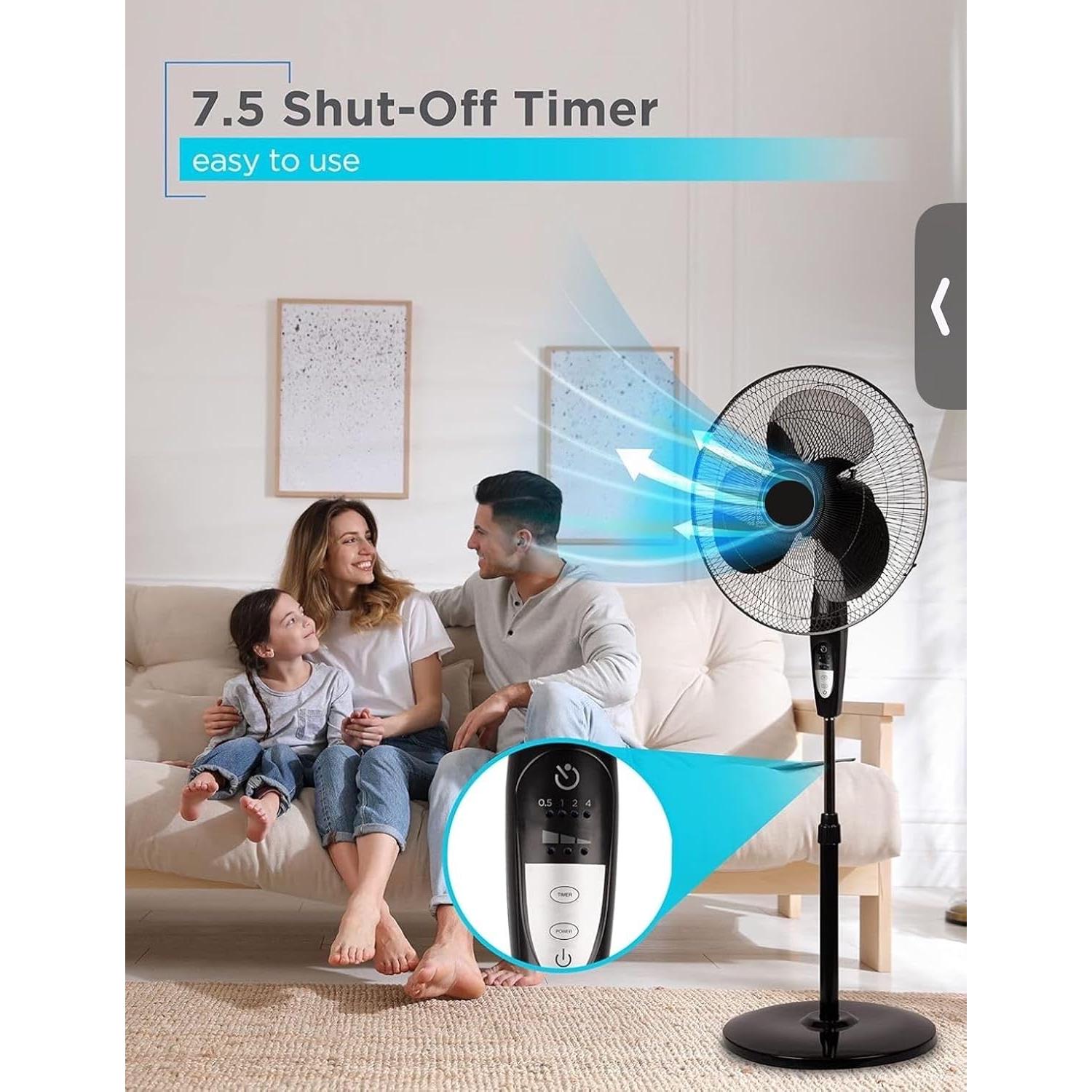 Ventilador de Pedestal KME DailyTrade 16" Oscilante Silencioso