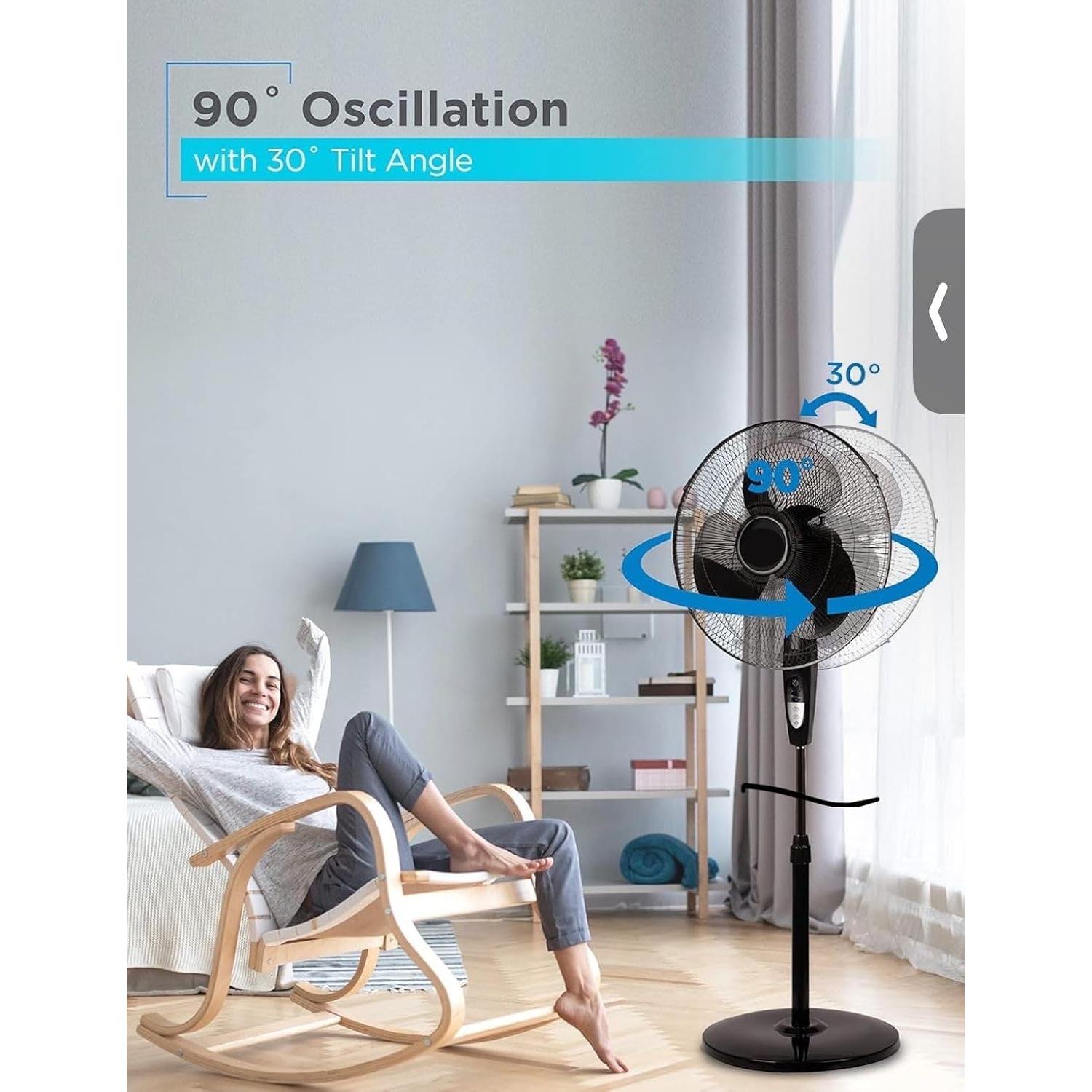 Ventilador de Pedestal KME DailyTrade 16" Oscilante Silencioso