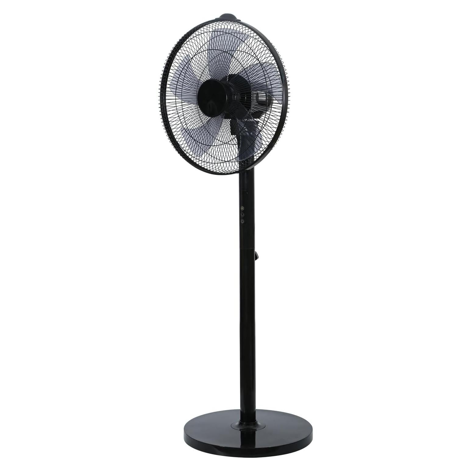 Ventilador de Pie Simple Deluxe 16" Oscilante 12 Velocidades Negro