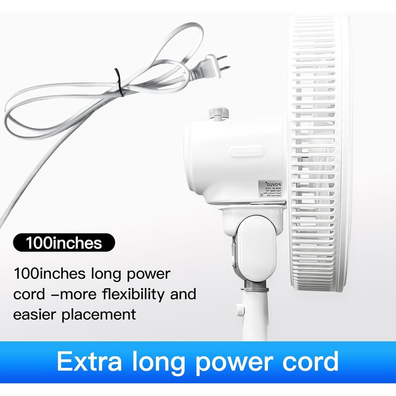 Ventilador de Pedestal POVUD FS-35 Blanco 3 Velocidades Oscilante