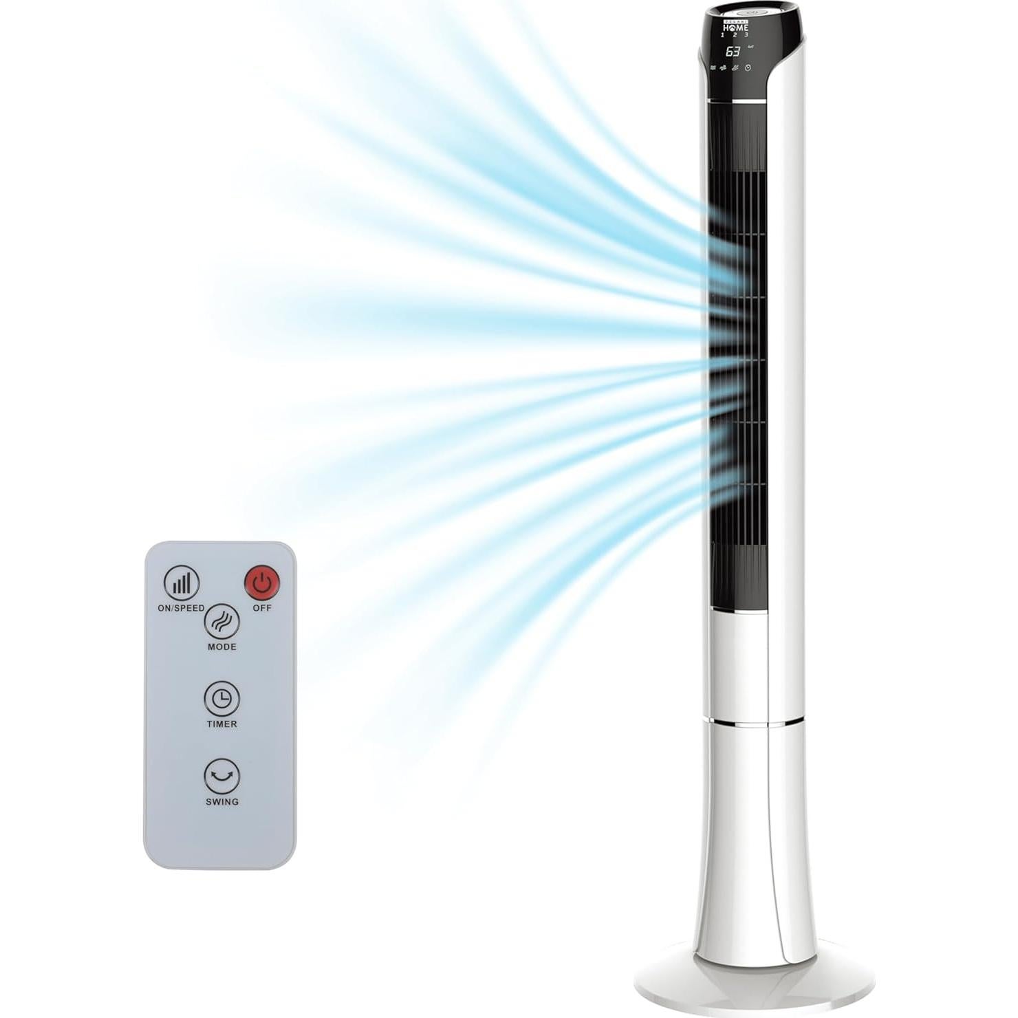 Ventilador de Torre Techni Home 48" con Control Remoto 60W