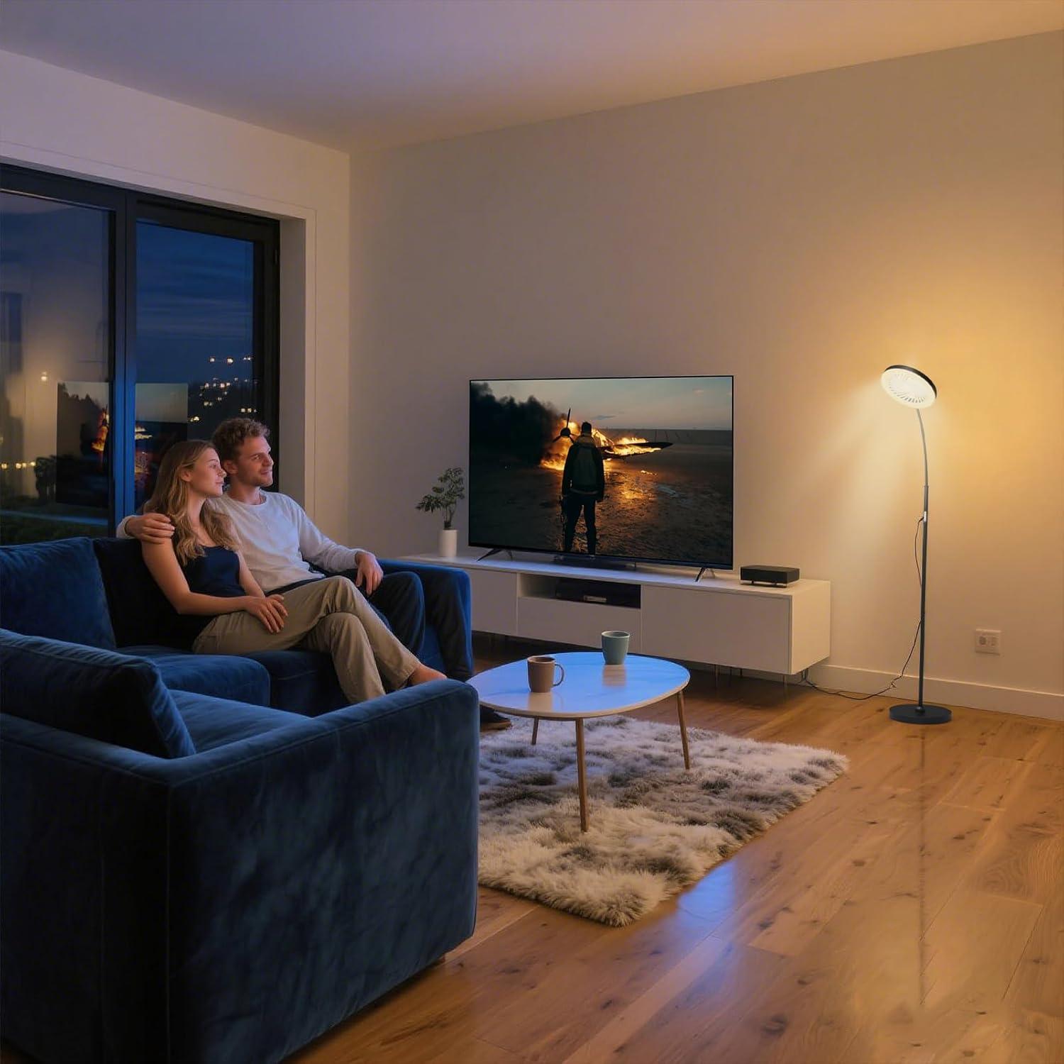 Ventilador de Piso con Luz RGB IDOGLOME 18W 1200Lm Control Remoto