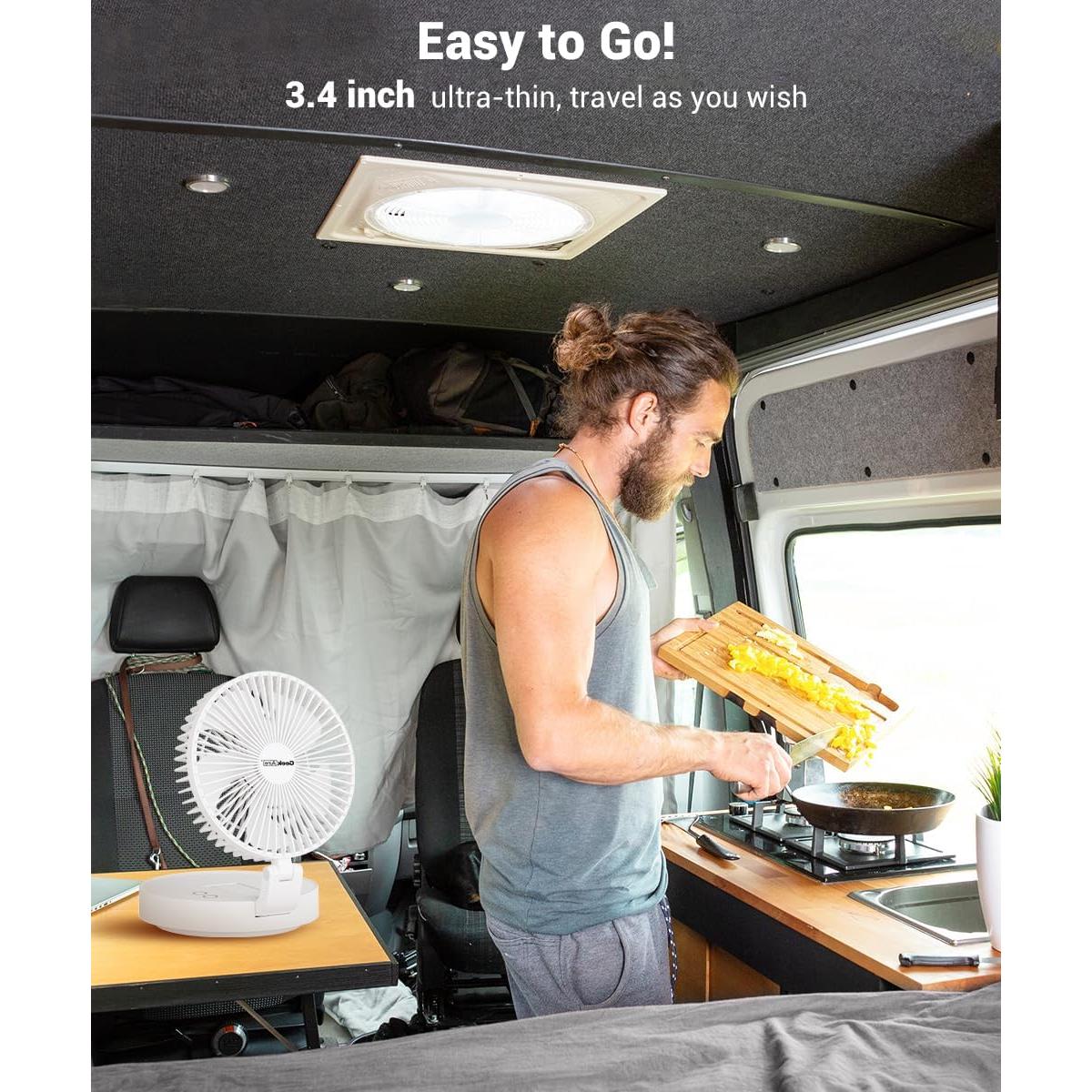 Ventilador Personal Geek Aire F100 Portátil Recargable LED