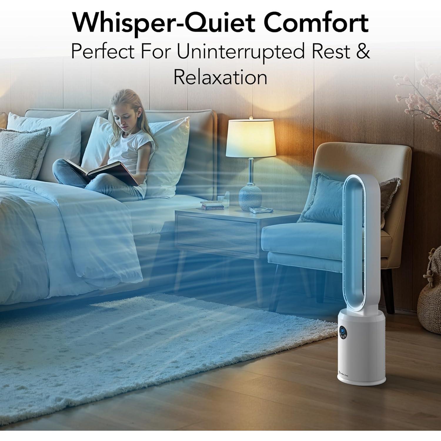 Ventilador de Torre Comfort Zone 101.6 cm Sin Aspas con Control Remoto