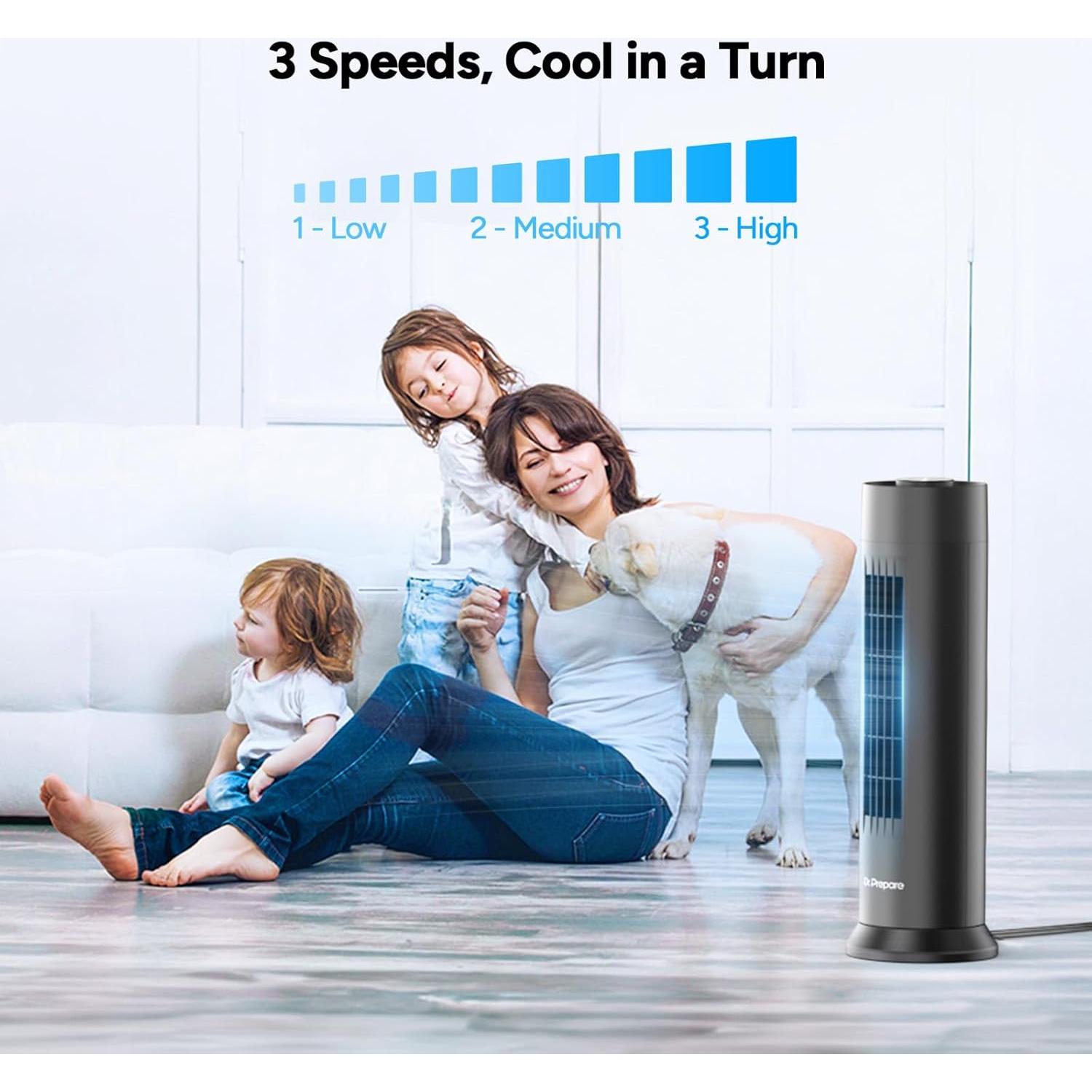 Ventilador de Torre DR.PREPARE CF11, 40.64 cm, Silencioso 28 dB