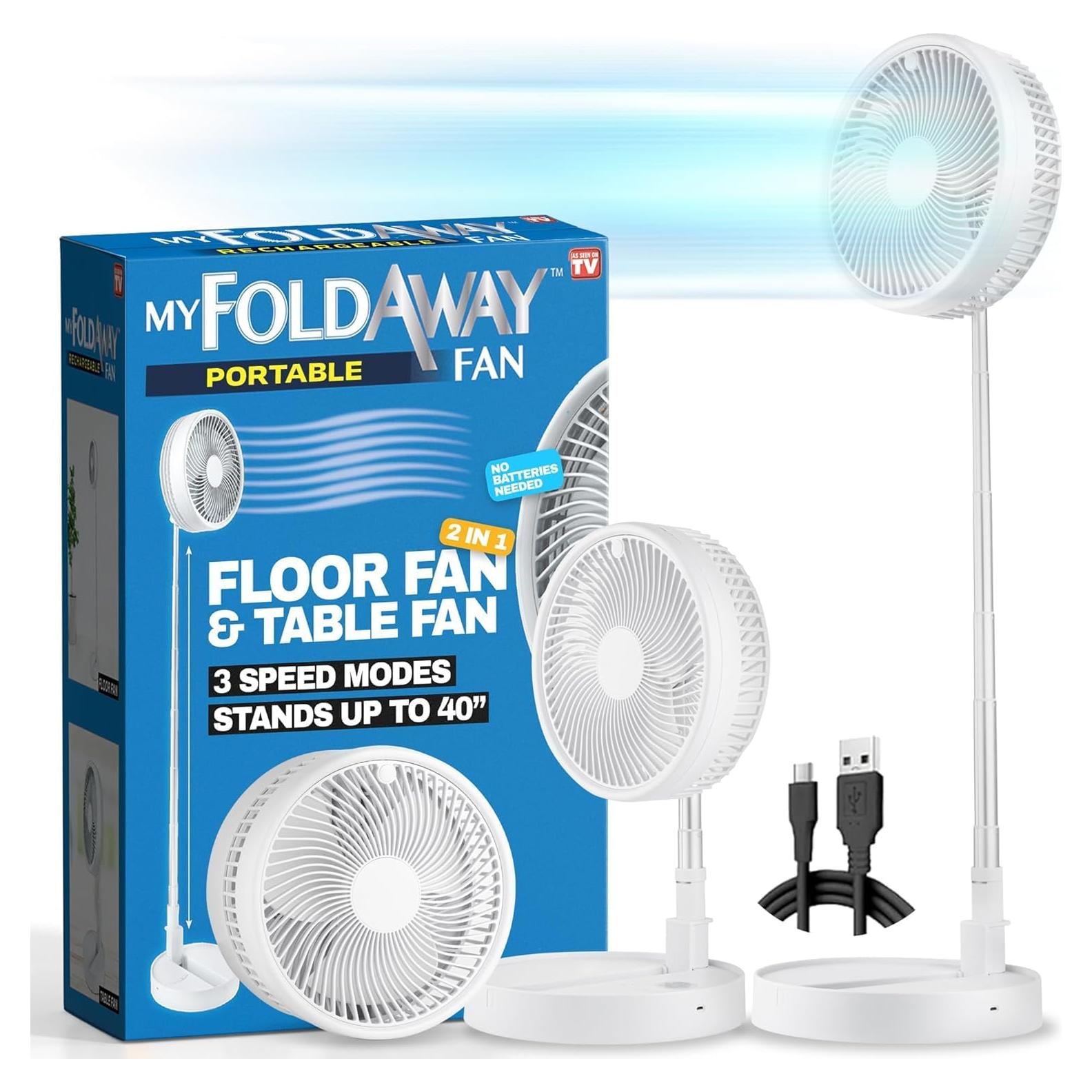 Ventilador Plegable MyFoldaway Bell+Howell 3 Velocidades 10-102 cm