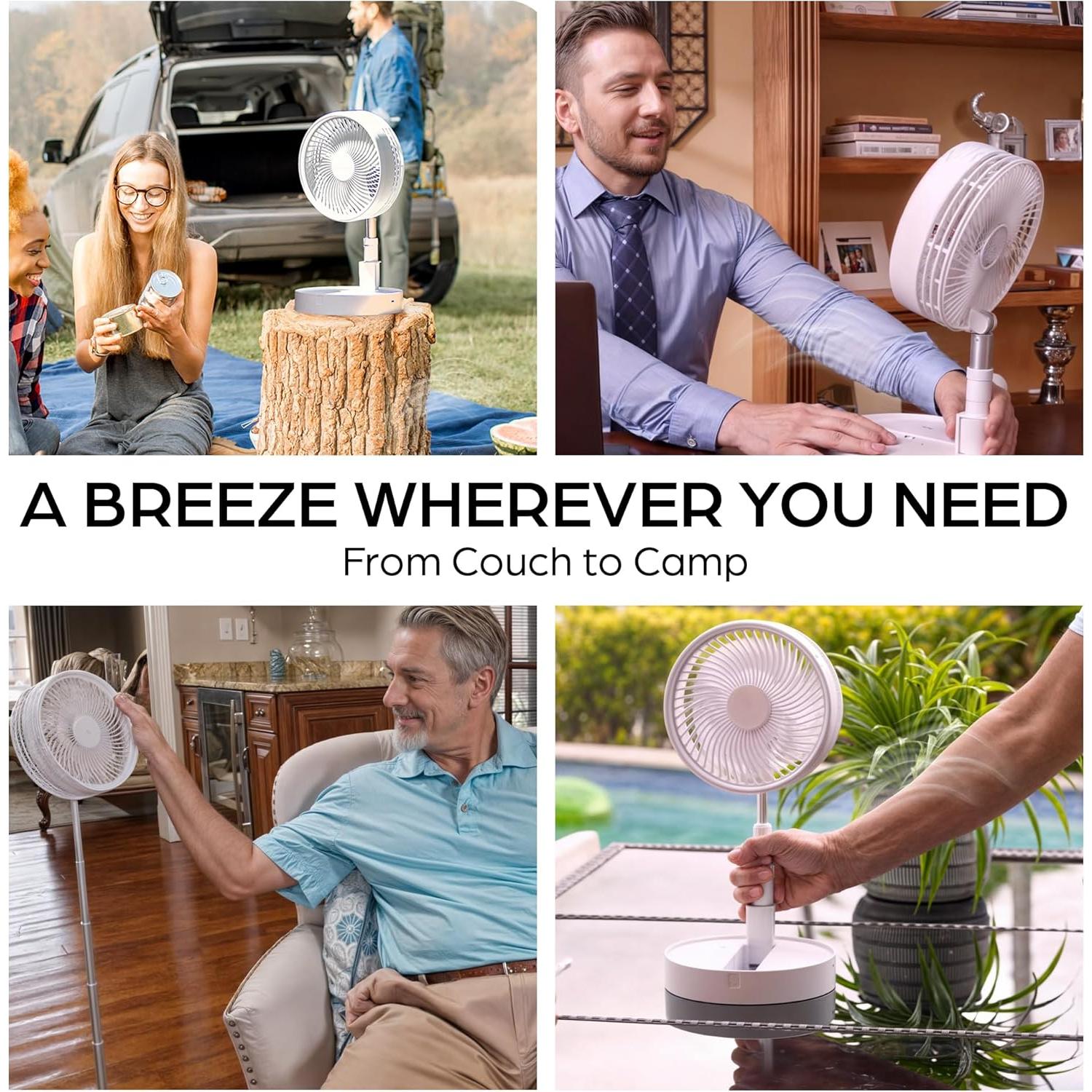 Ventilador Plegable MyFoldaway Bell+Howell 3 Velocidades 10-102 cm