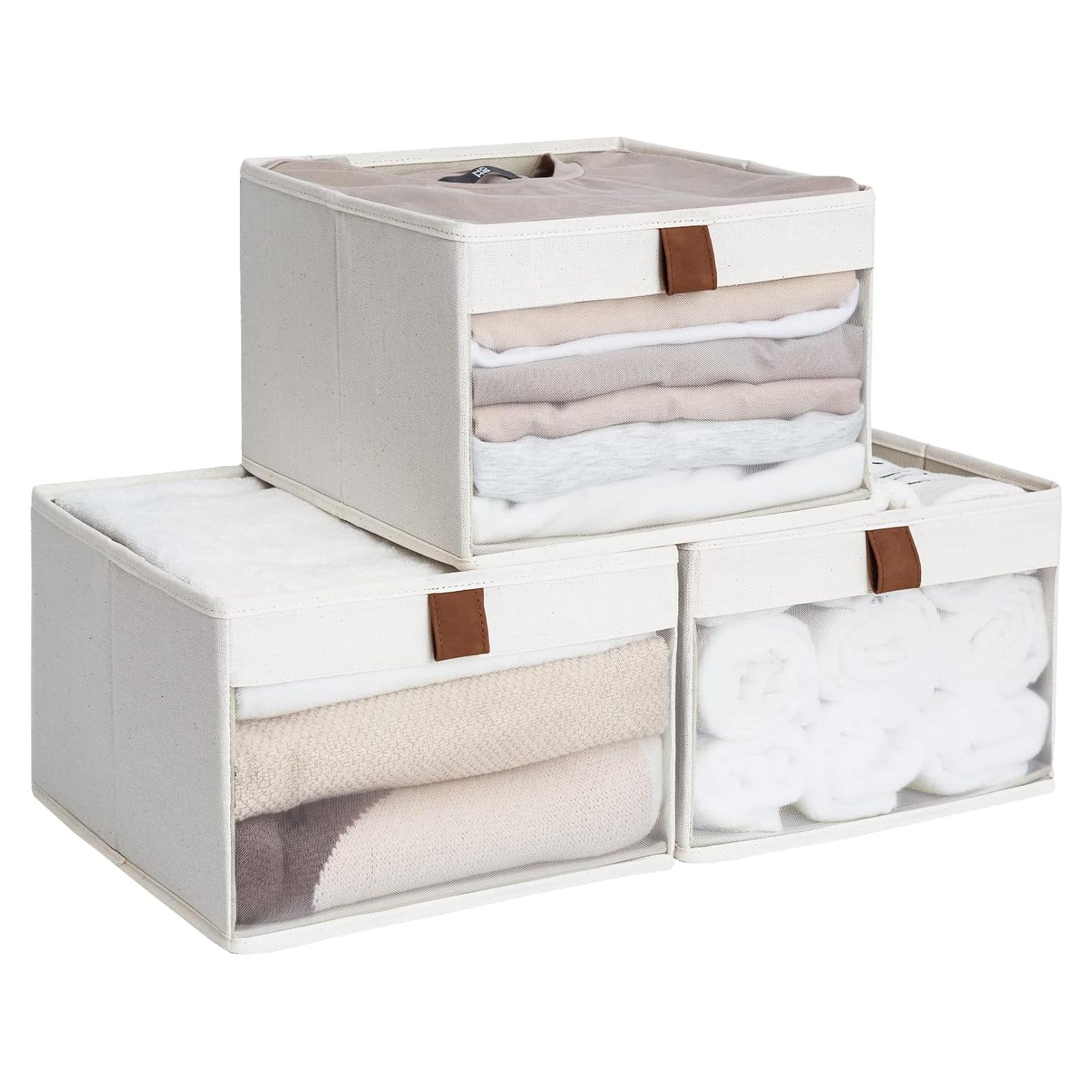 Cajas de Almacenamiento StorageWorks 3 Piezas con Ventana Beige