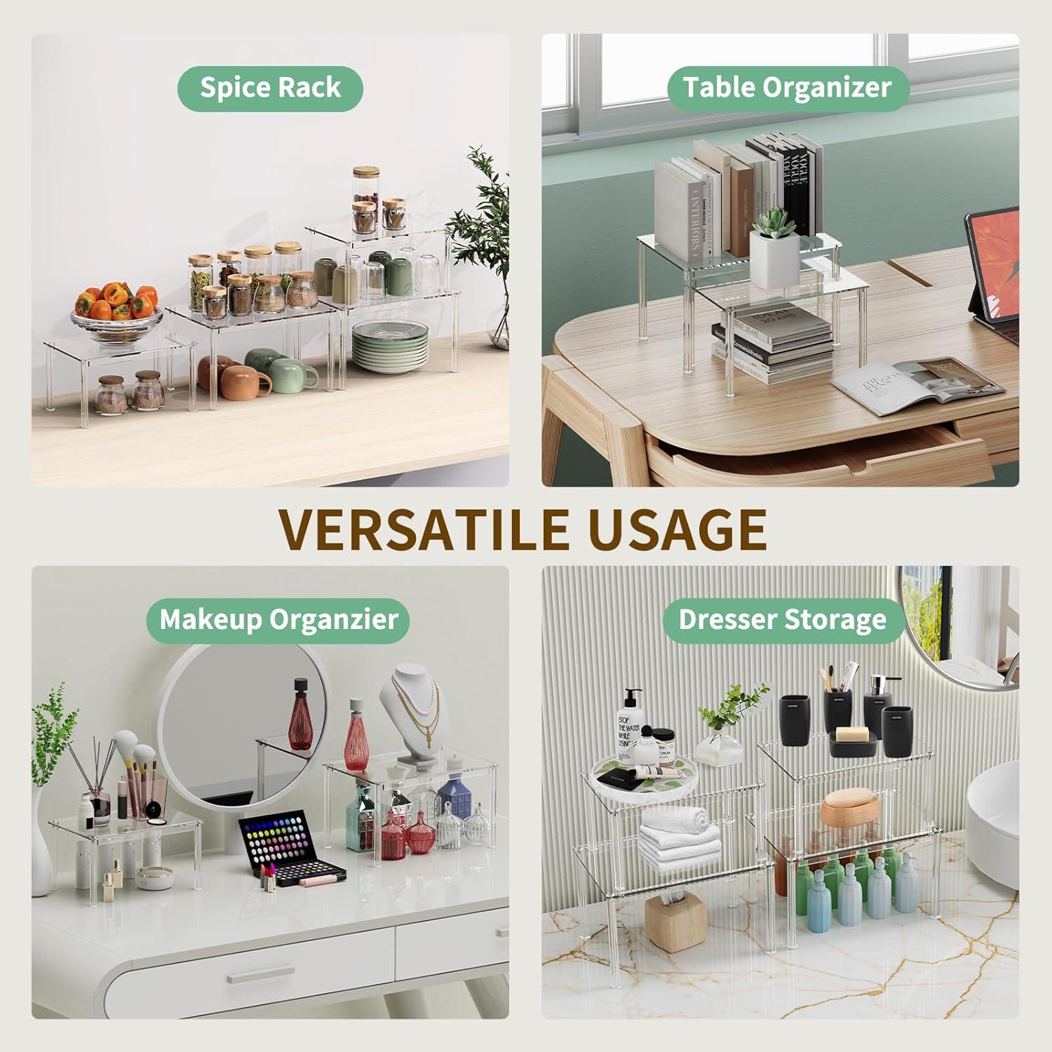 Organizador de Gabinete Acrílico NESTRAXO 4 Piezas Apilable