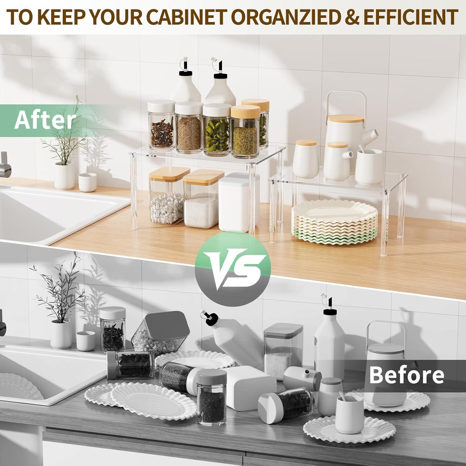 Organizador de Gabinete Acrílico NESTRAXO 4 Piezas Apilable