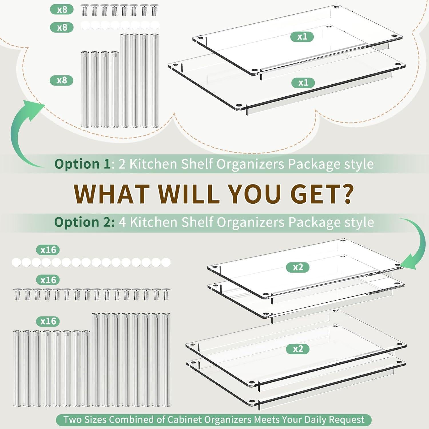 Organizador de Gabinete Acrílico NESTRAXO 4 Piezas Apilable
