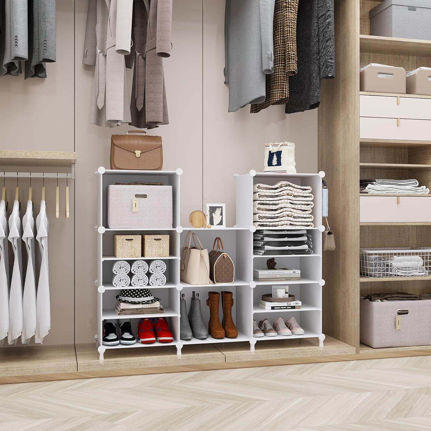 Organizador de Closet AWTATOS 8 Cubos Apilables Blanco