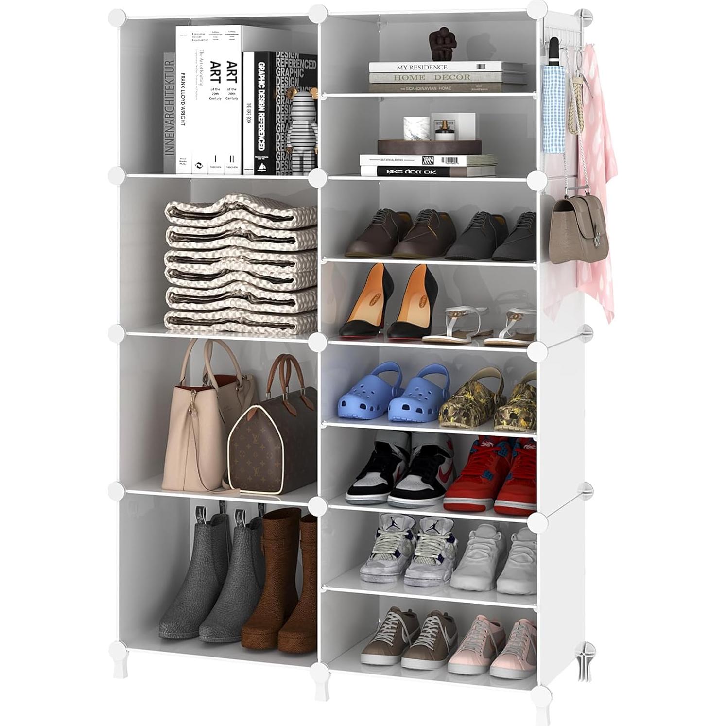 Organizador de Closet AWTATOS 8 Cubos Apilables Blanco