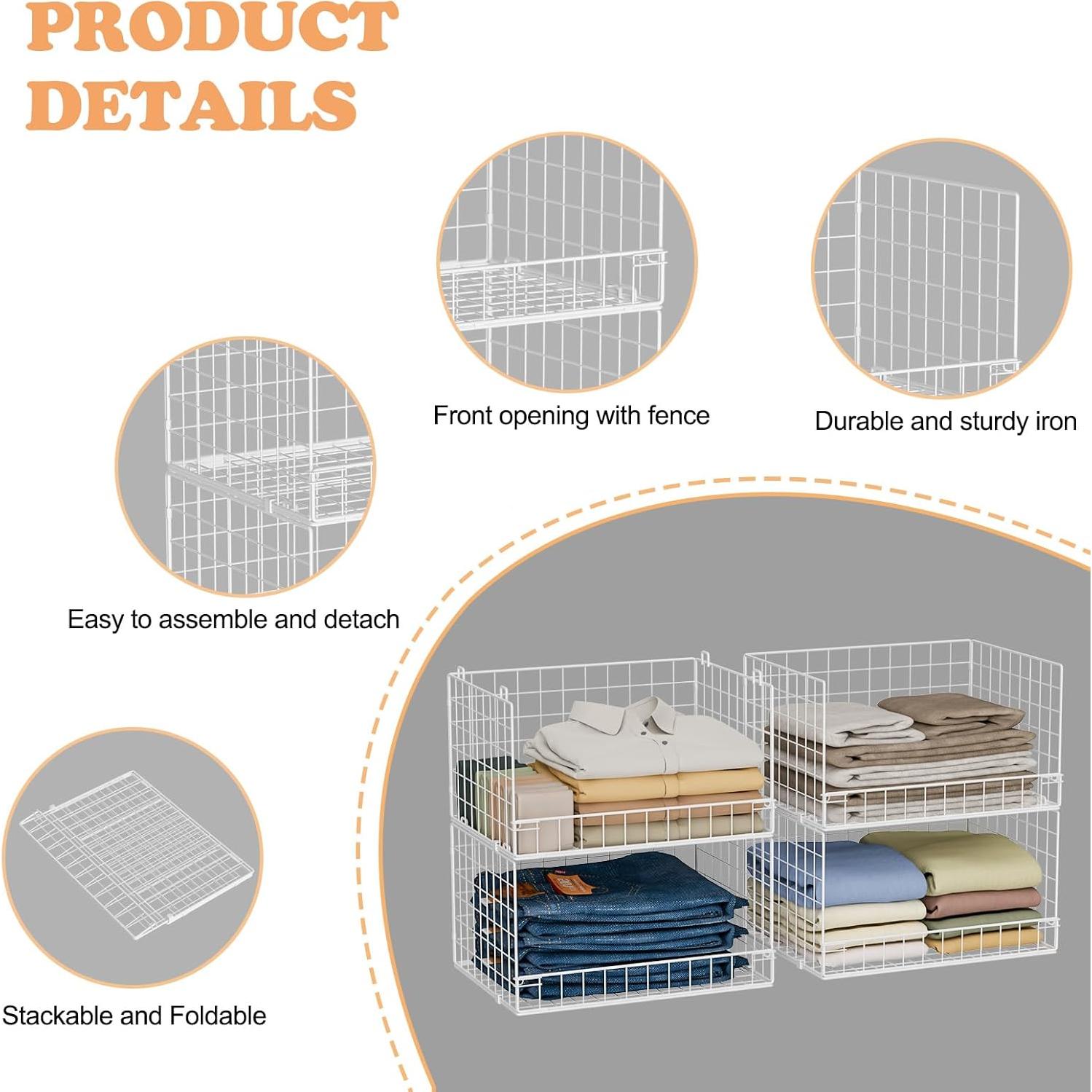 Organizador de Closet Yociyoga 4 Niveles Blanco Ahorra Espacio