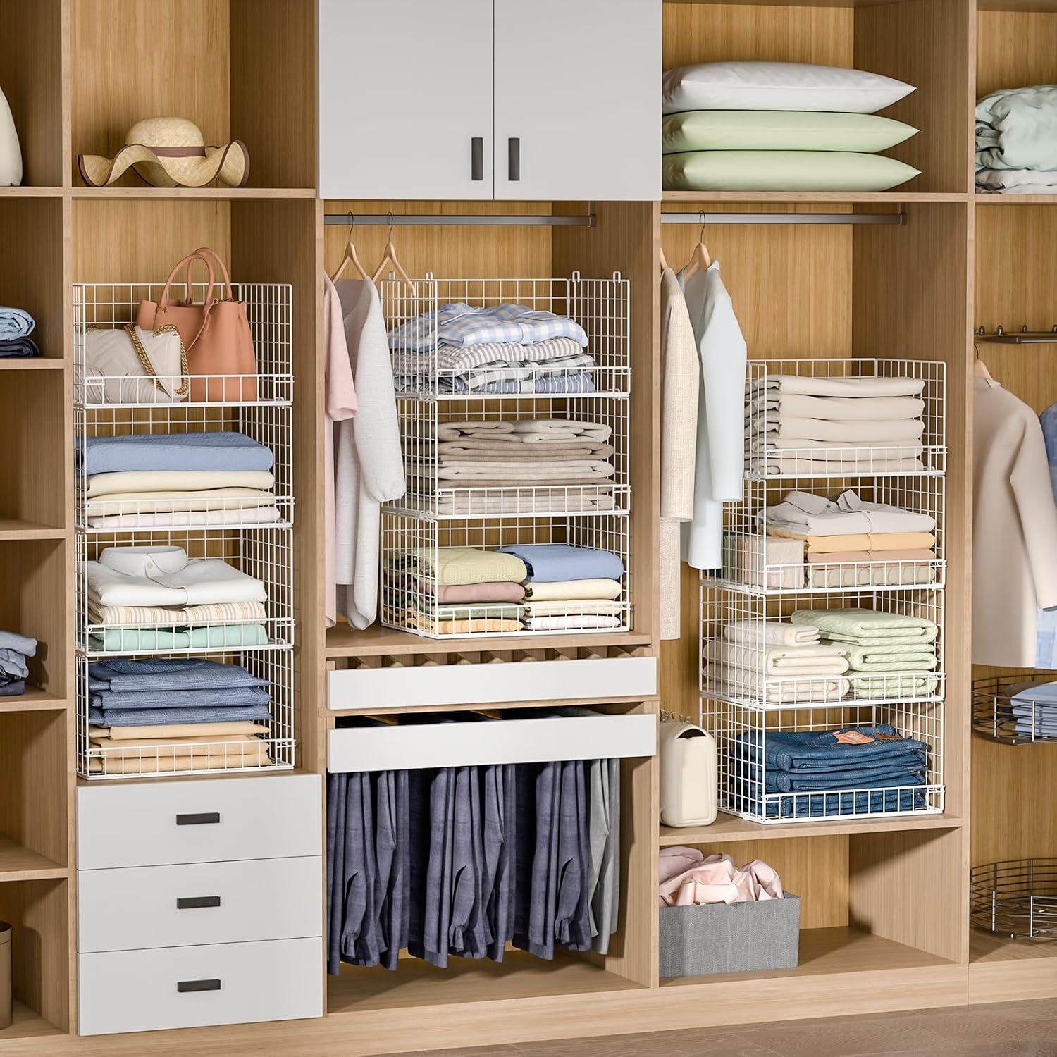 Organizador de Closet Yociyoga 4 Niveles Blanco Ahorra Espacio