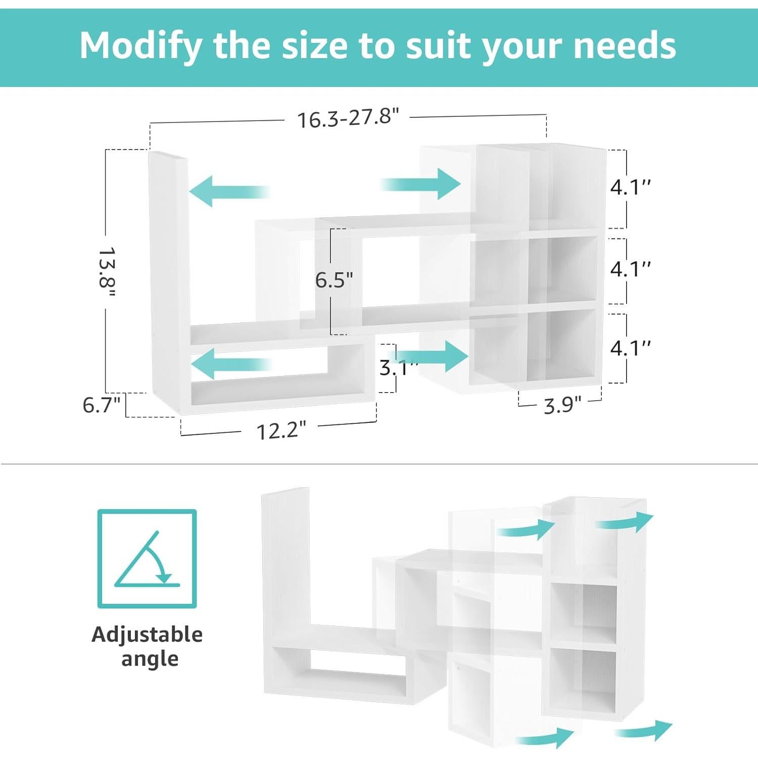 Estante Organizador de Escritorio NUTIKAS Blanco Ajustable 3 Niveles