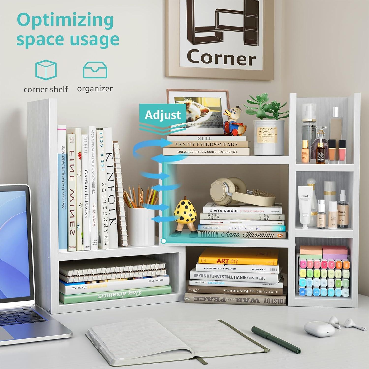 Estante Organizador de Escritorio NUTIKAS Blanco Ajustable 3 Niveles