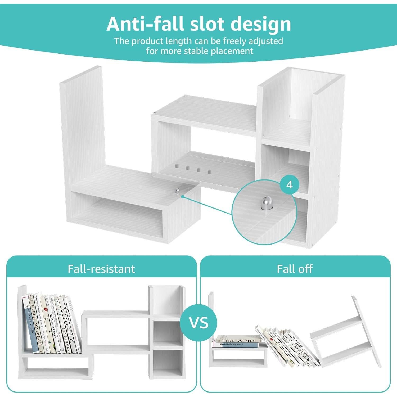 Estante Organizador de Escritorio NUTIKAS Blanco Ajustable 3 Niveles