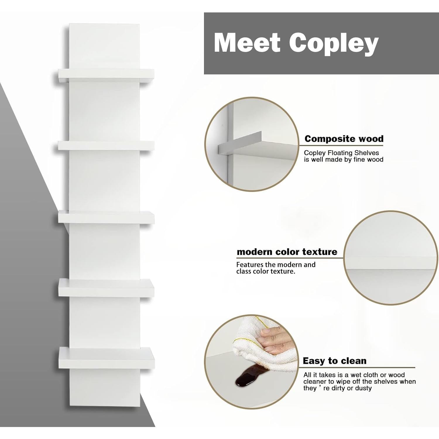 Estante Flotante de Pared Homaterial Blanco 5 Niveles 78.74 cm