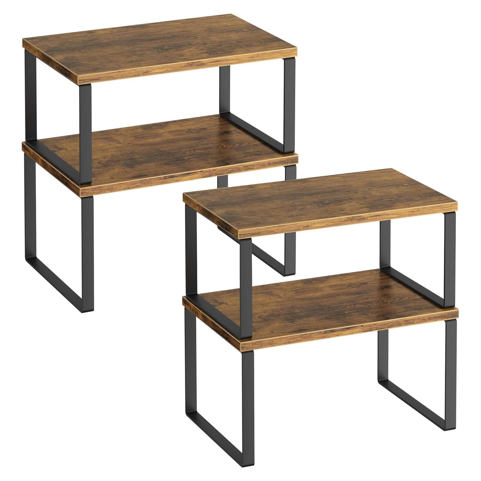 Juego de 4 Estantes Organizadores de Cocina Selefrecos - Marrón Rústico