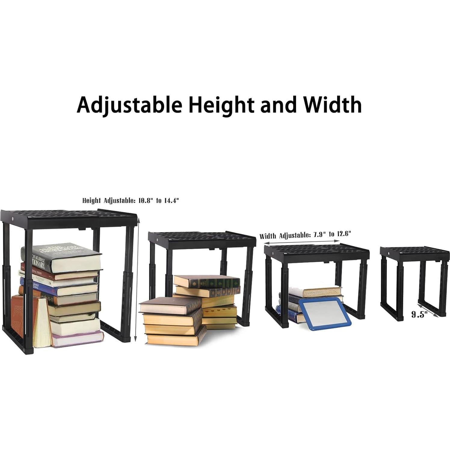 Estante de Locker Ajustable Svartur - Paquete de 2, Negro