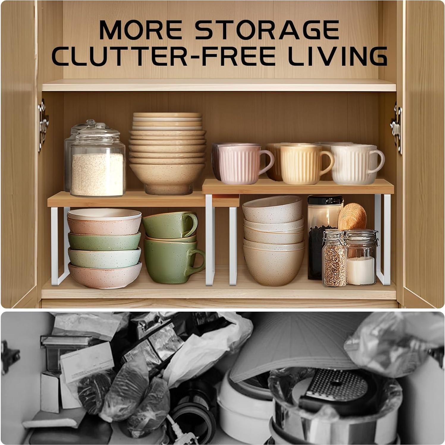 Juego de 2 Estantes Organizadores de Gabinete Vorisebo