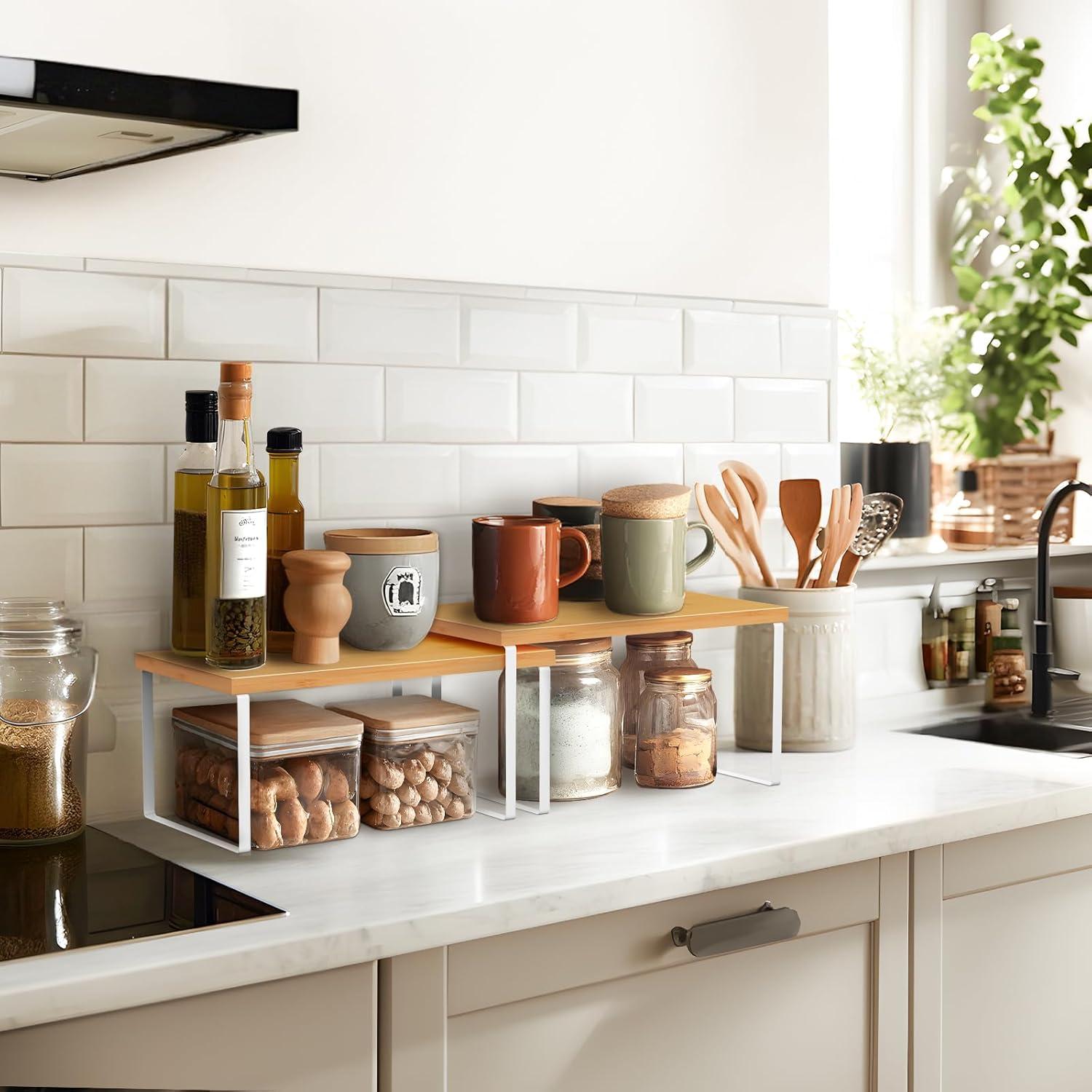 Juego de 2 Estantes Organizadores de Gabinete Vorisebo