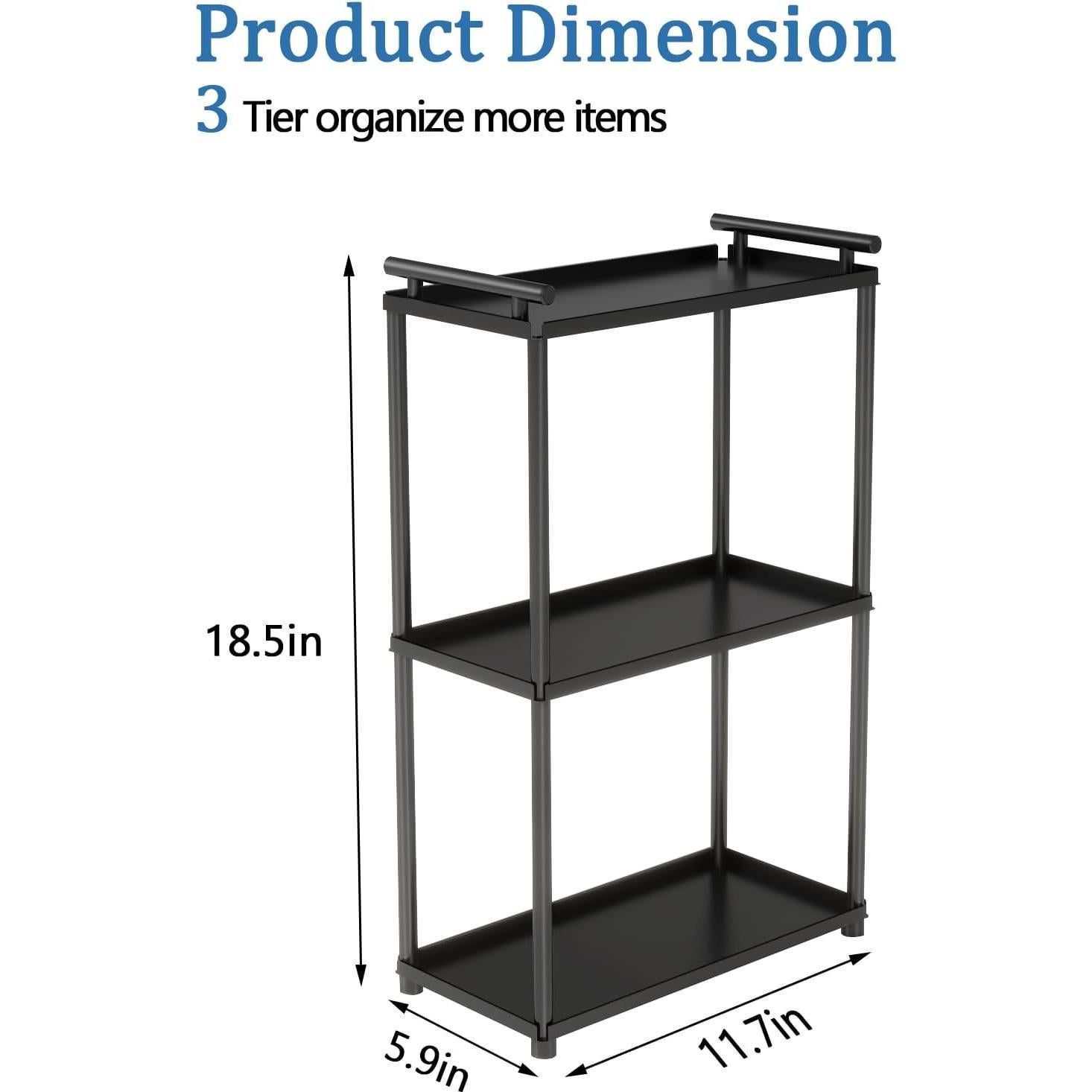 Organizador de baño VOTZAAQ 3 niveles acero inoxidable negro mate