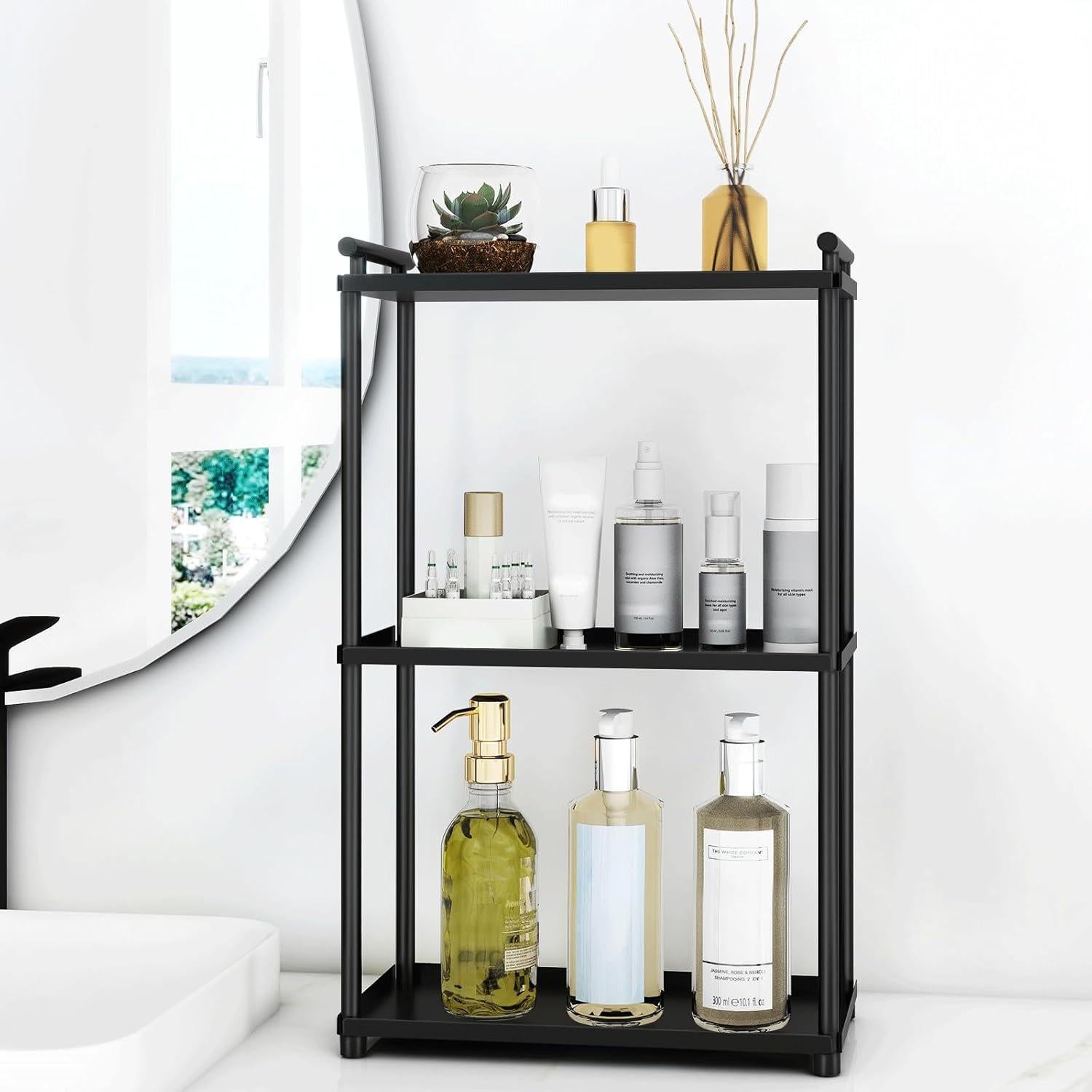 Organizador de baño VOTZAAQ 3 niveles acero inoxidable negro mate