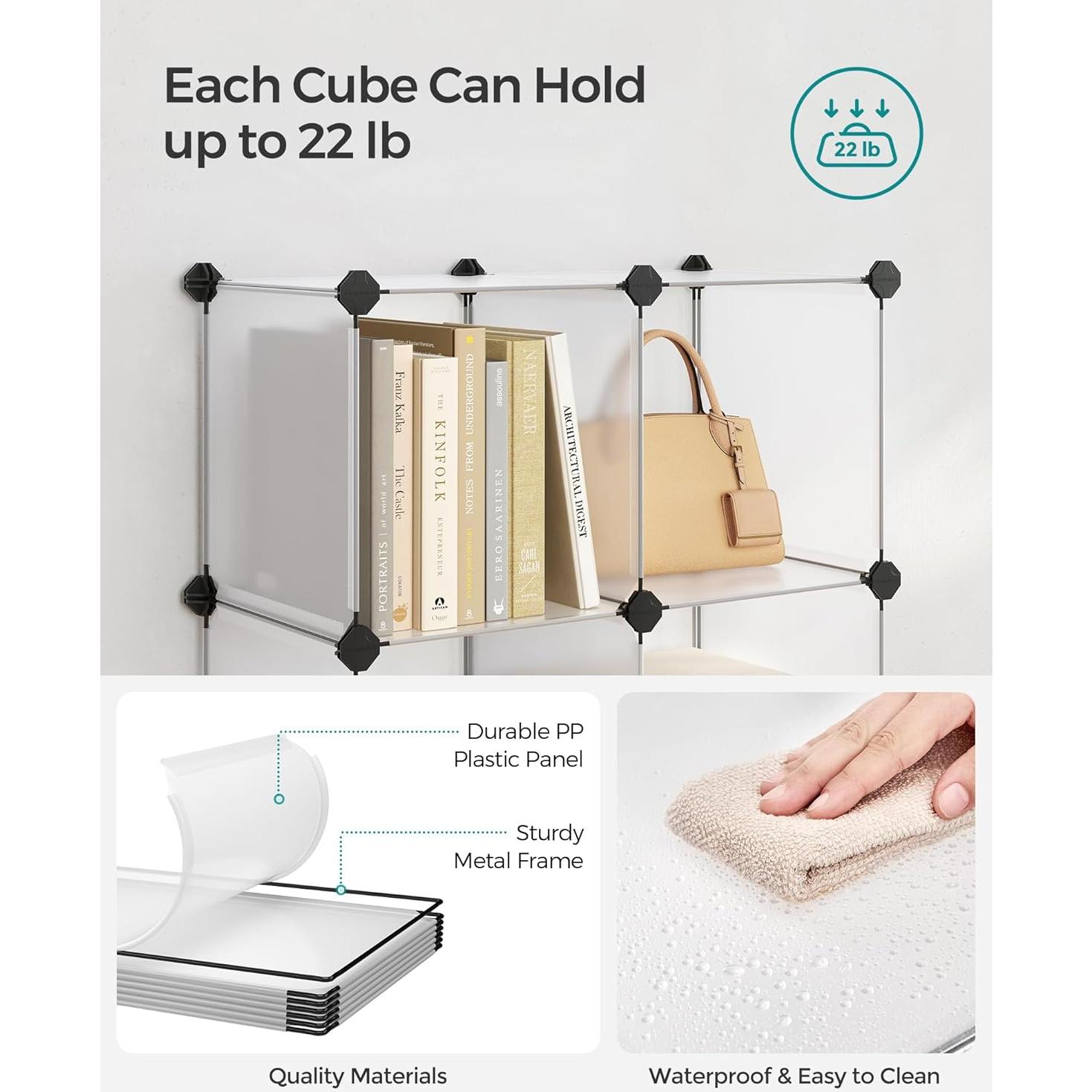 Organizador de Almacenamiento SONGMICS 6 Cubos 30x30 cm Blanco