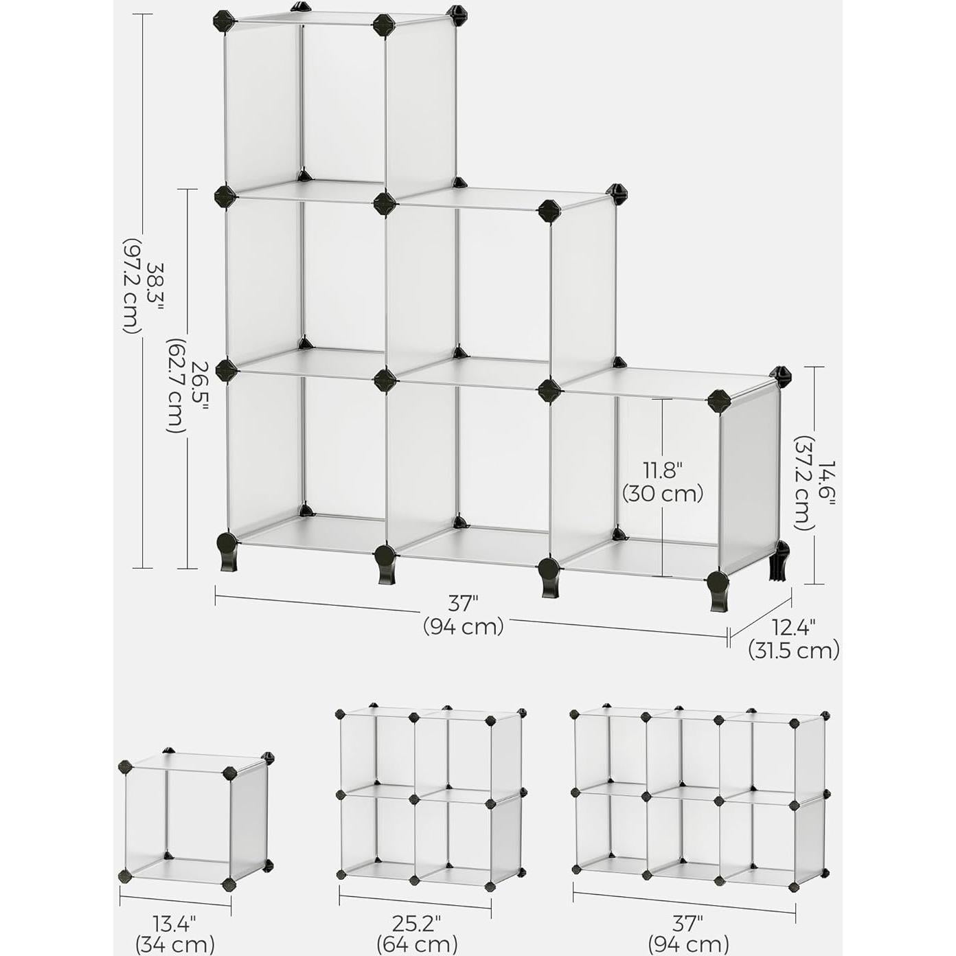 Organizador de Almacenamiento SONGMICS 6 Cubos 30x30 cm Blanco