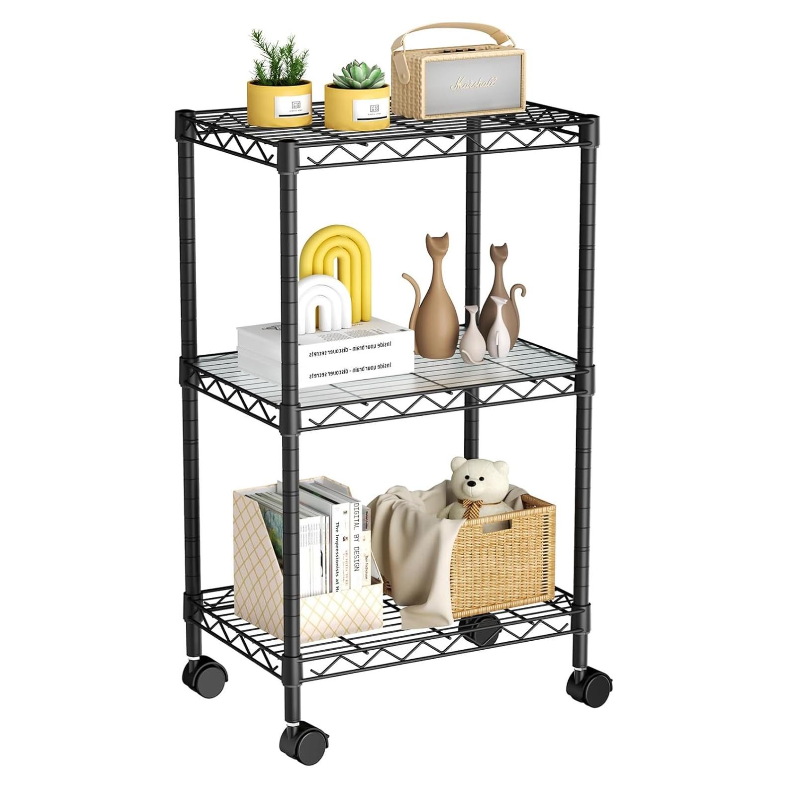 Estantería de Metal Ajustable Golpart 3 Niveles 78.1 cm Negro