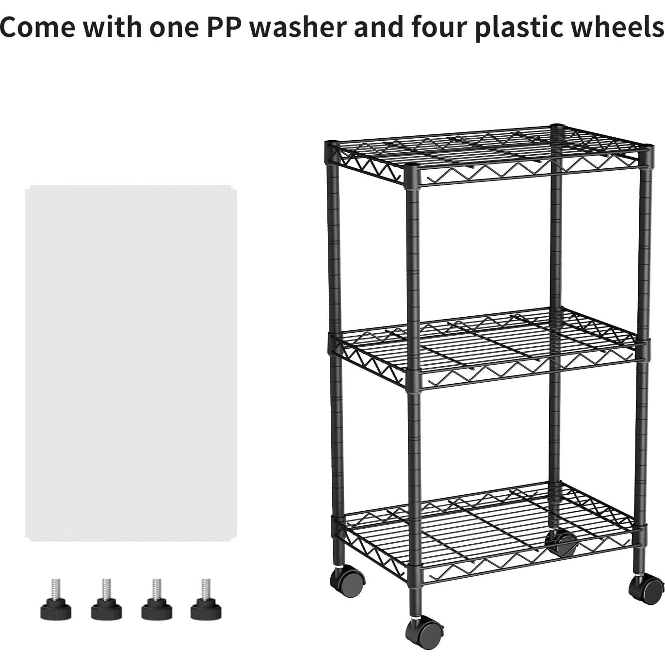 Estantería de Metal Ajustable Golpart 3 Niveles 78.1 cm Negro