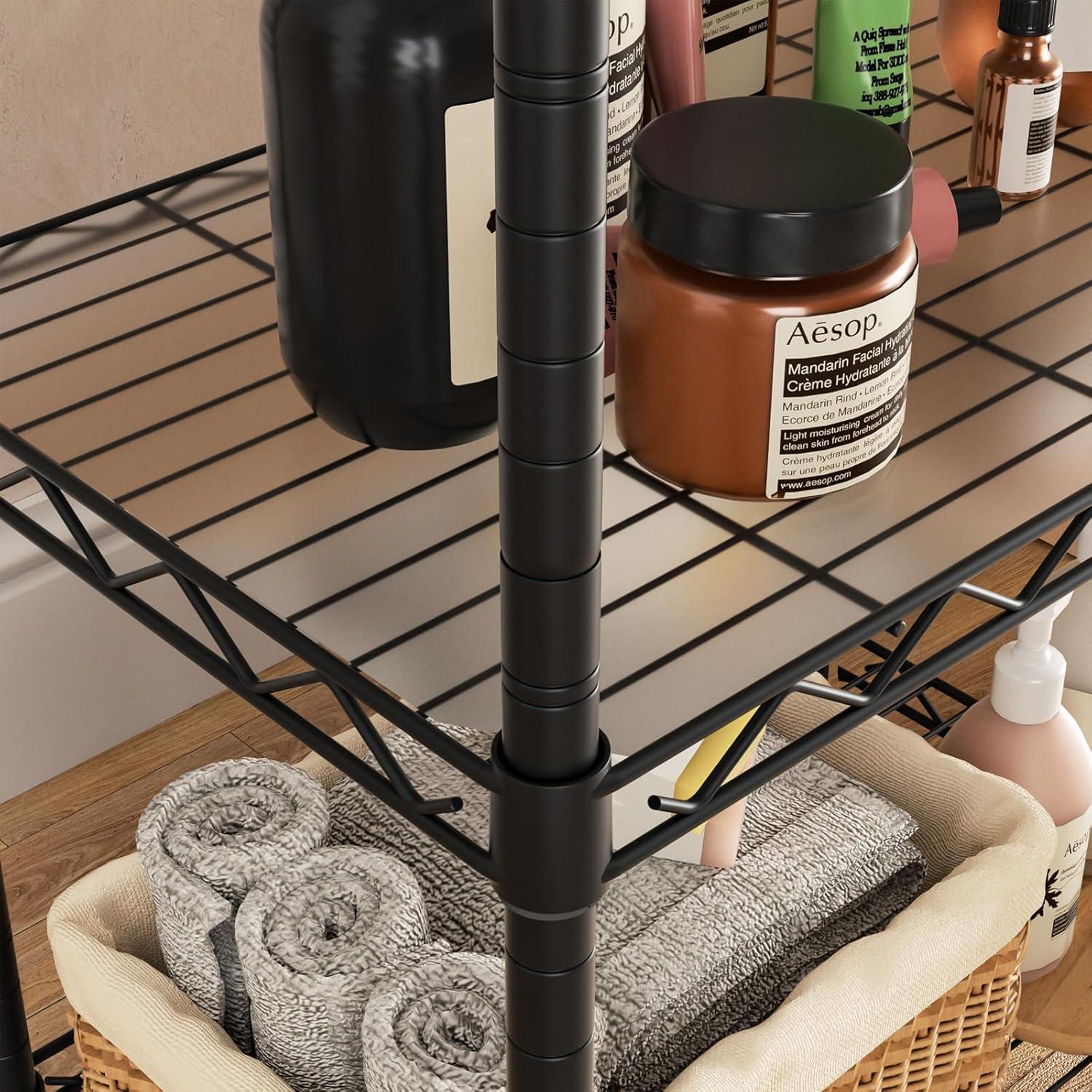 Estantería de Metal Ajustable Golpart 3 Niveles 78.1 cm Negro