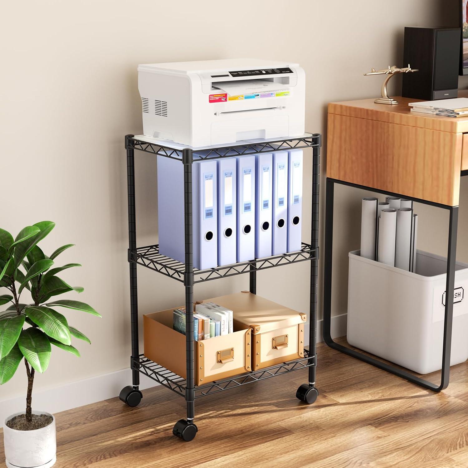 Estantería de Metal Ajustable Golpart 3 Niveles 78.1 cm Negro