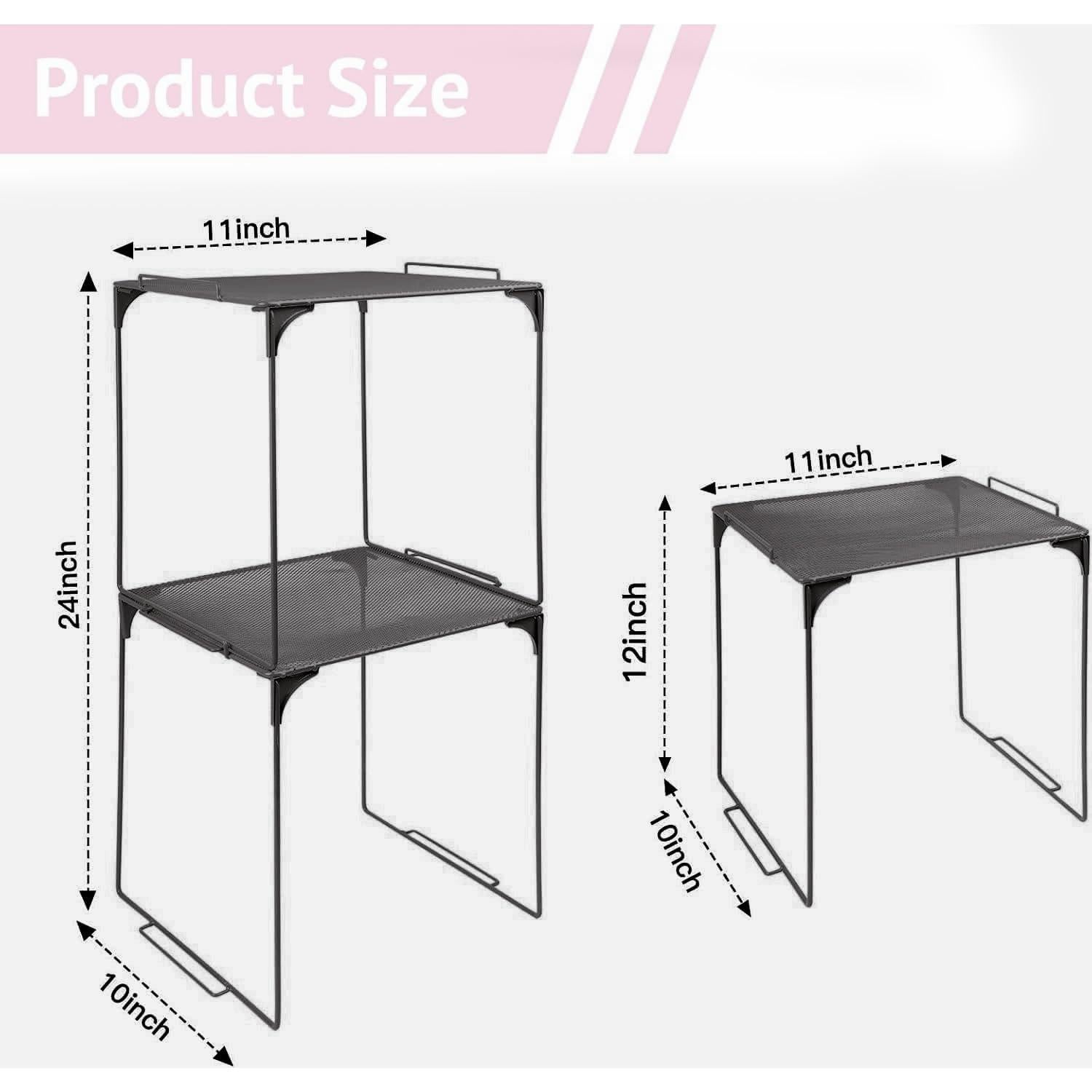 Estante Organizador de Taquilla Piffny Negro 2 Paquete 30.48 cm