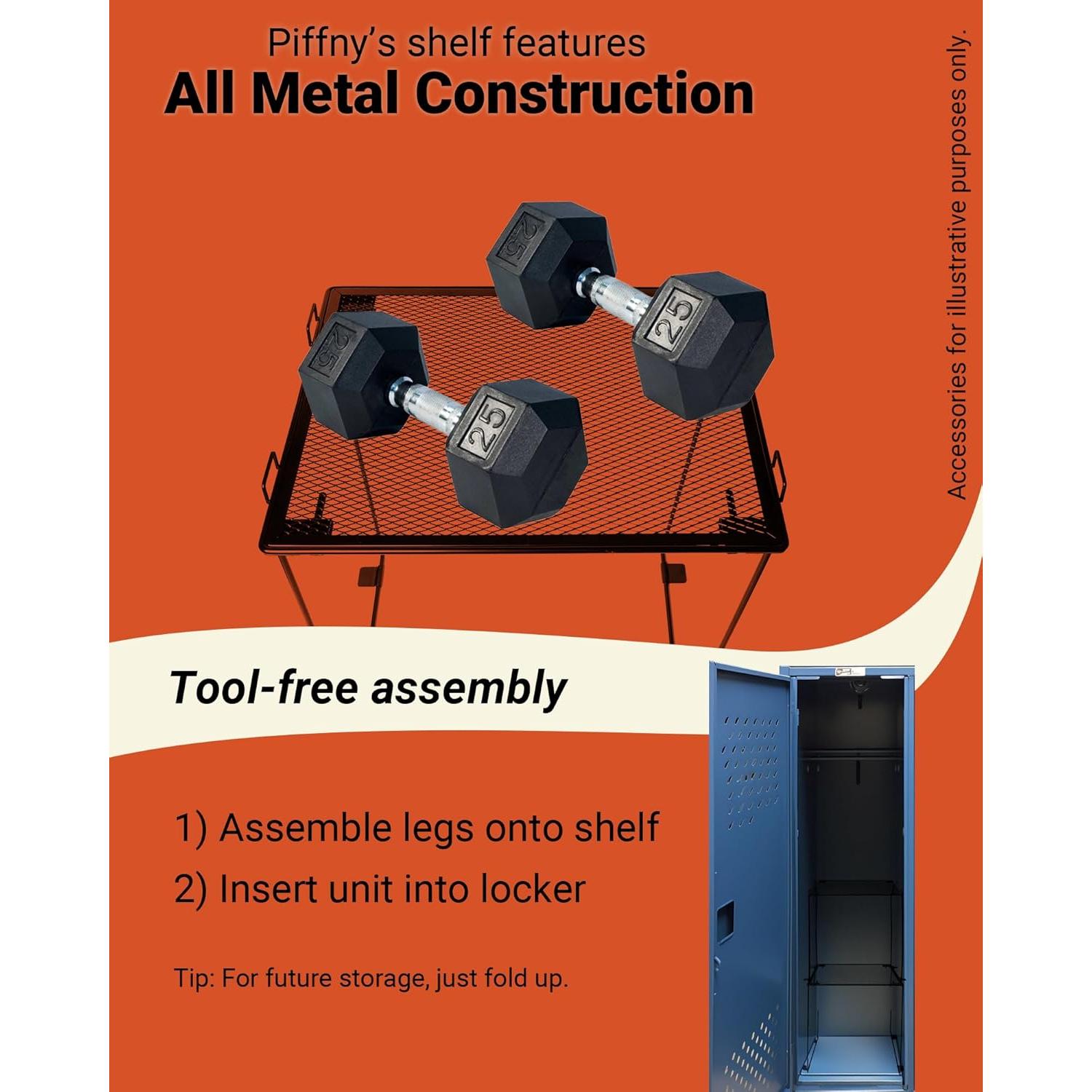 Estante Organizador de Taquilla Piffny Negro 2 Paquete 30.48 cm